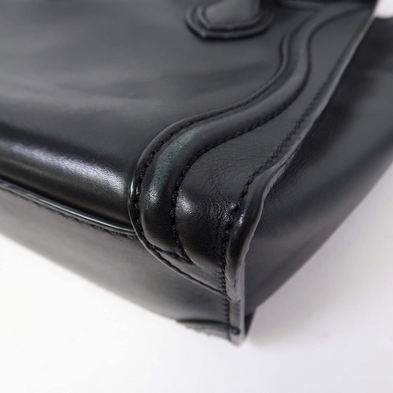 CELINE 牛皮皮革Luggage金扣手挽肩背兩用袋黑色