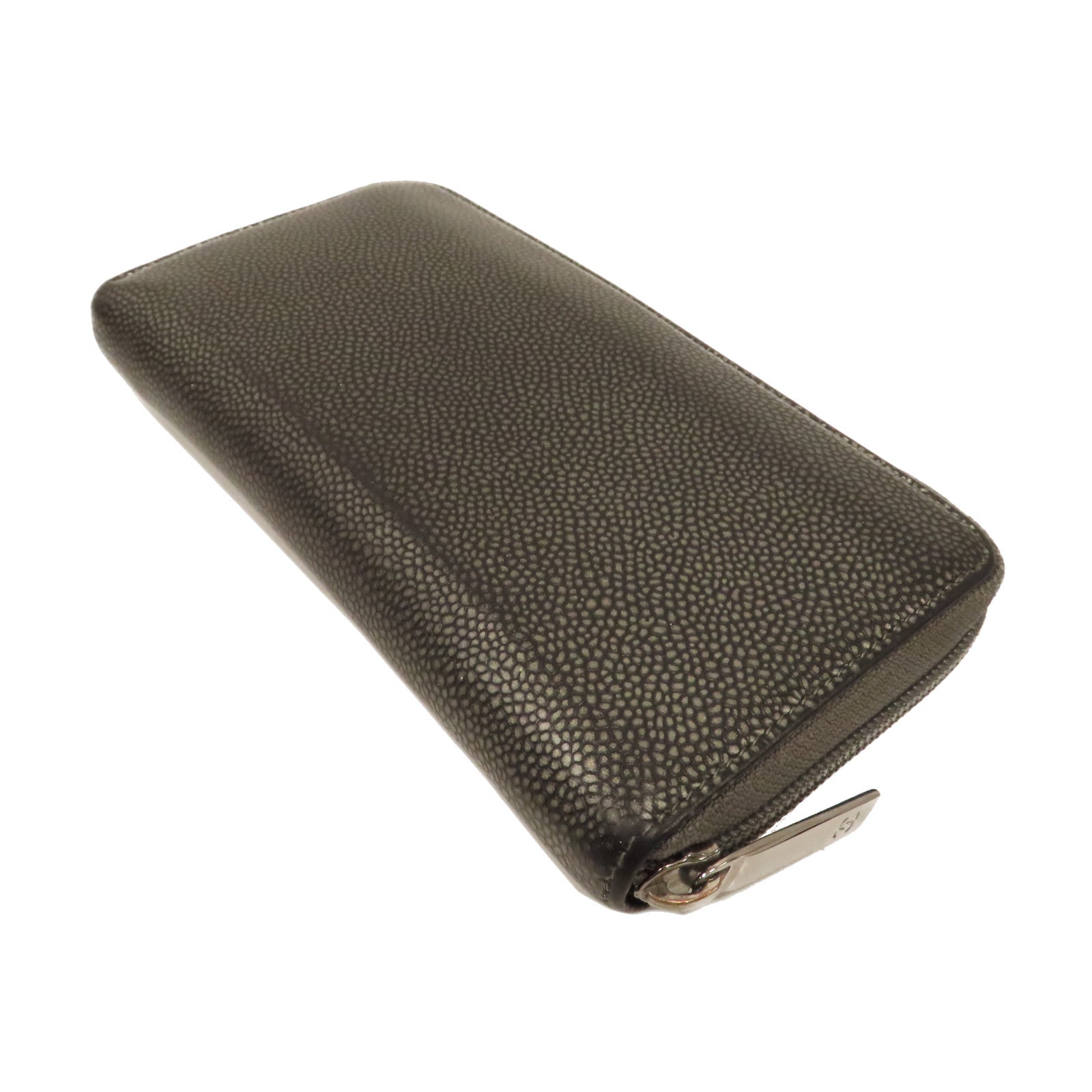 CHANEL 【激減優惠】皮革Zipper Long Wallet銀扣拉鍊長錢包銀色/灰色
