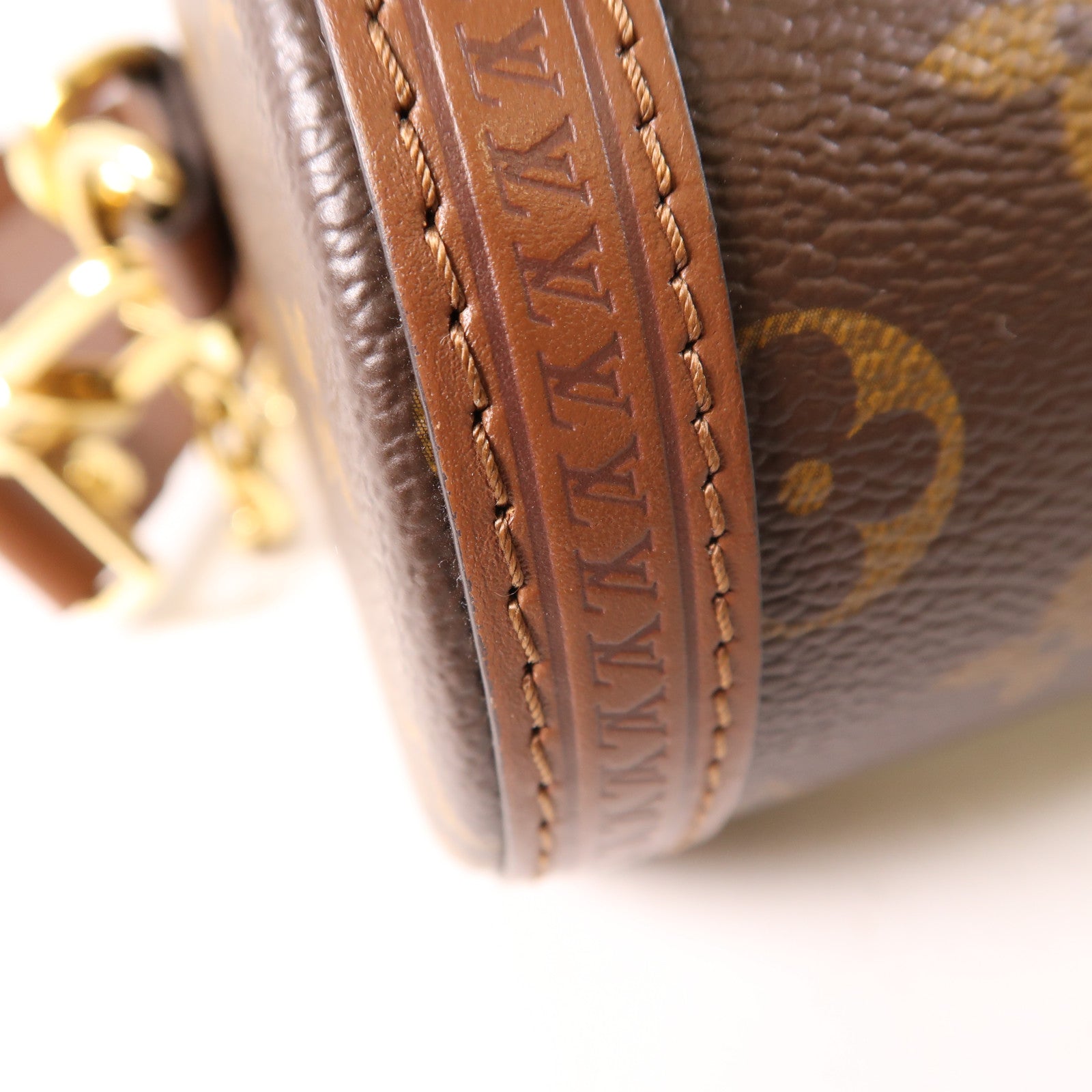 LOUIS VUITTON Monogram Papillon Trunk金扣鏈帶手挽肩背兩用袋棕色