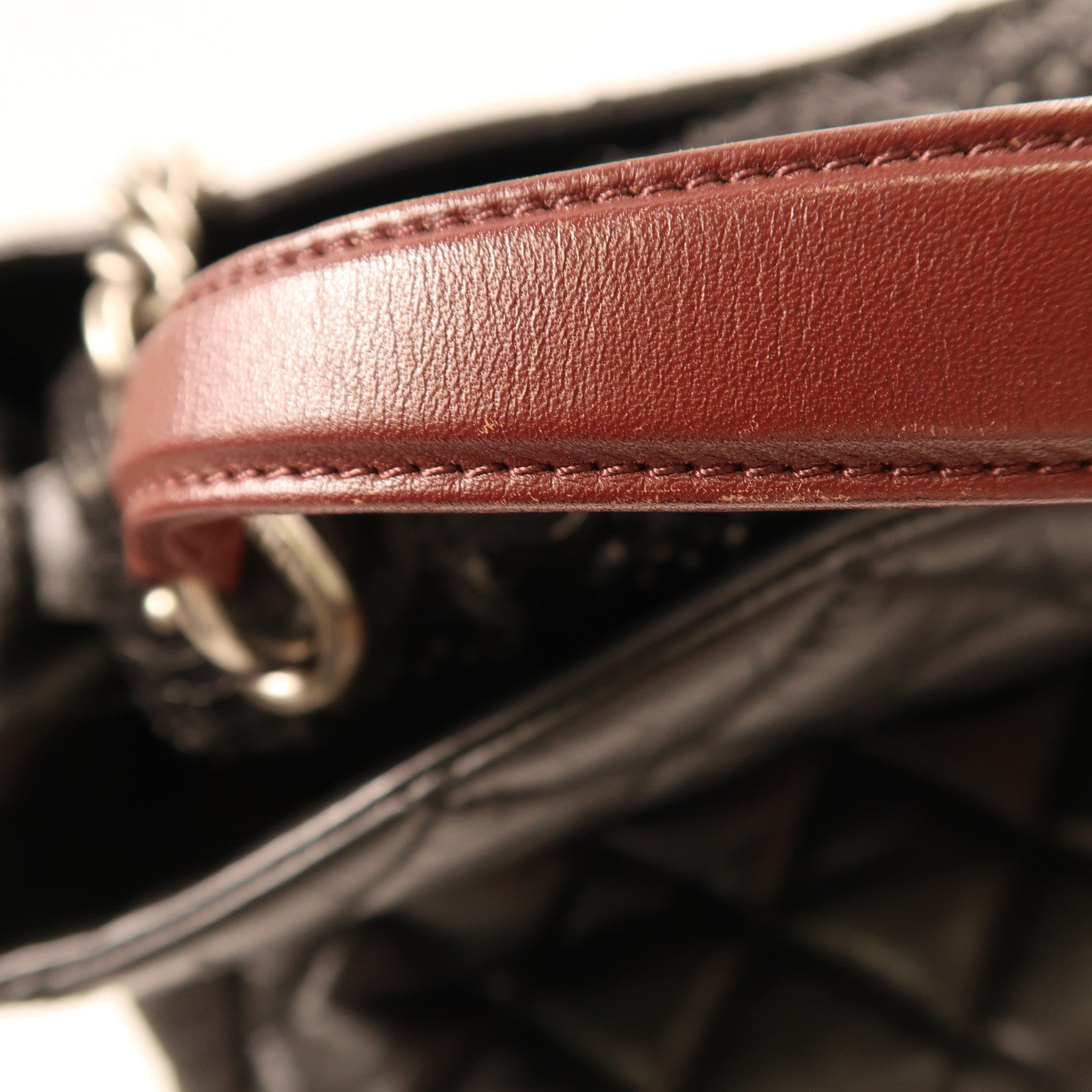 CHANEL 牛皮皮革Shoulder Bag銀扣鏈帶手挽肩背兩用袋黑色
