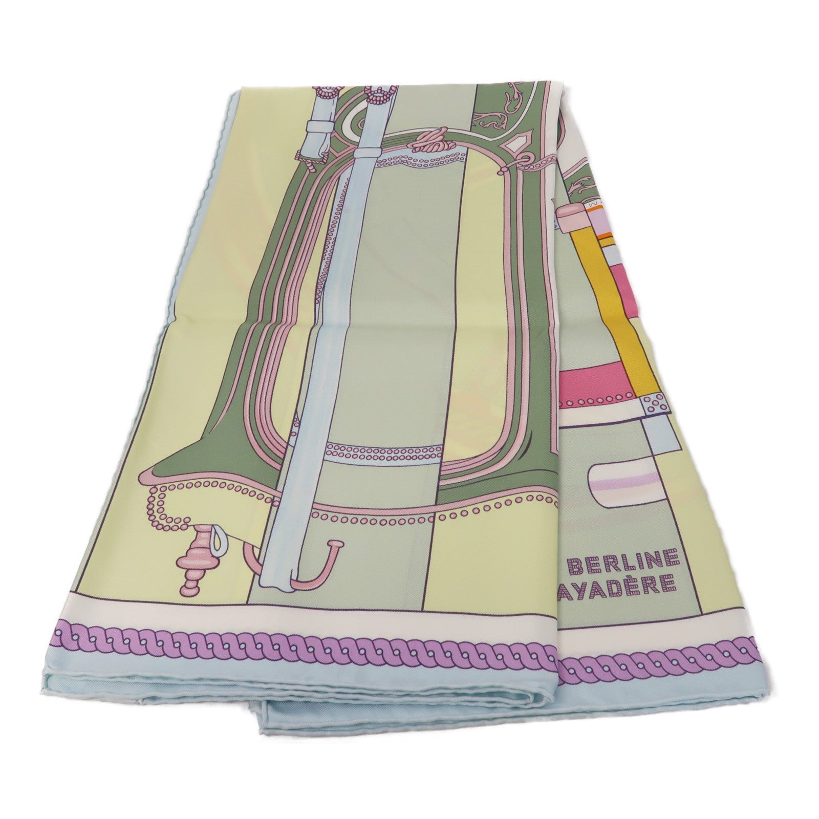 HERMES 【激減優惠】絲質Scarf 90cmx90cm絲巾綠色/黃色/粉紅色