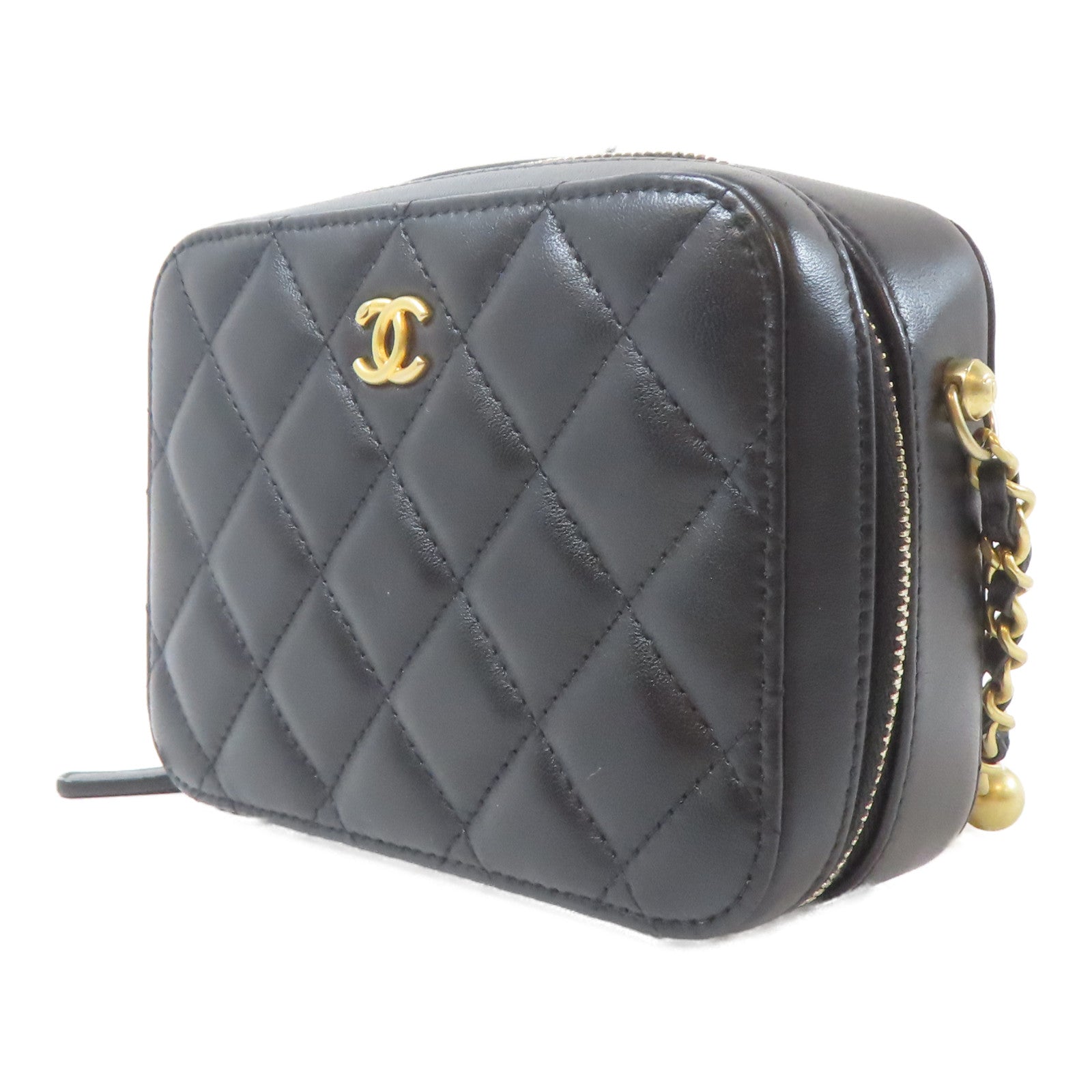 CHANEL 菱格羊皮皮革Chain Shoulder Bag金扣鏈帶肩背袋