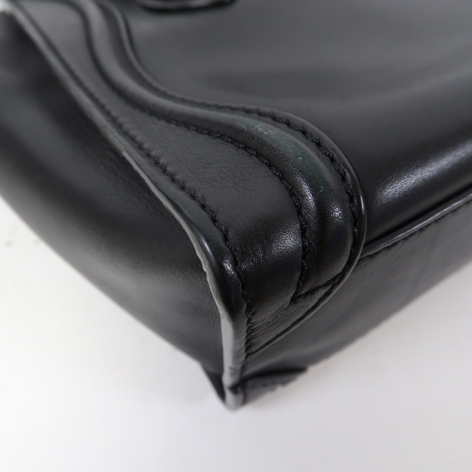 CELINE 牛皮皮革Luggage金扣手挽肩背兩用袋黑色