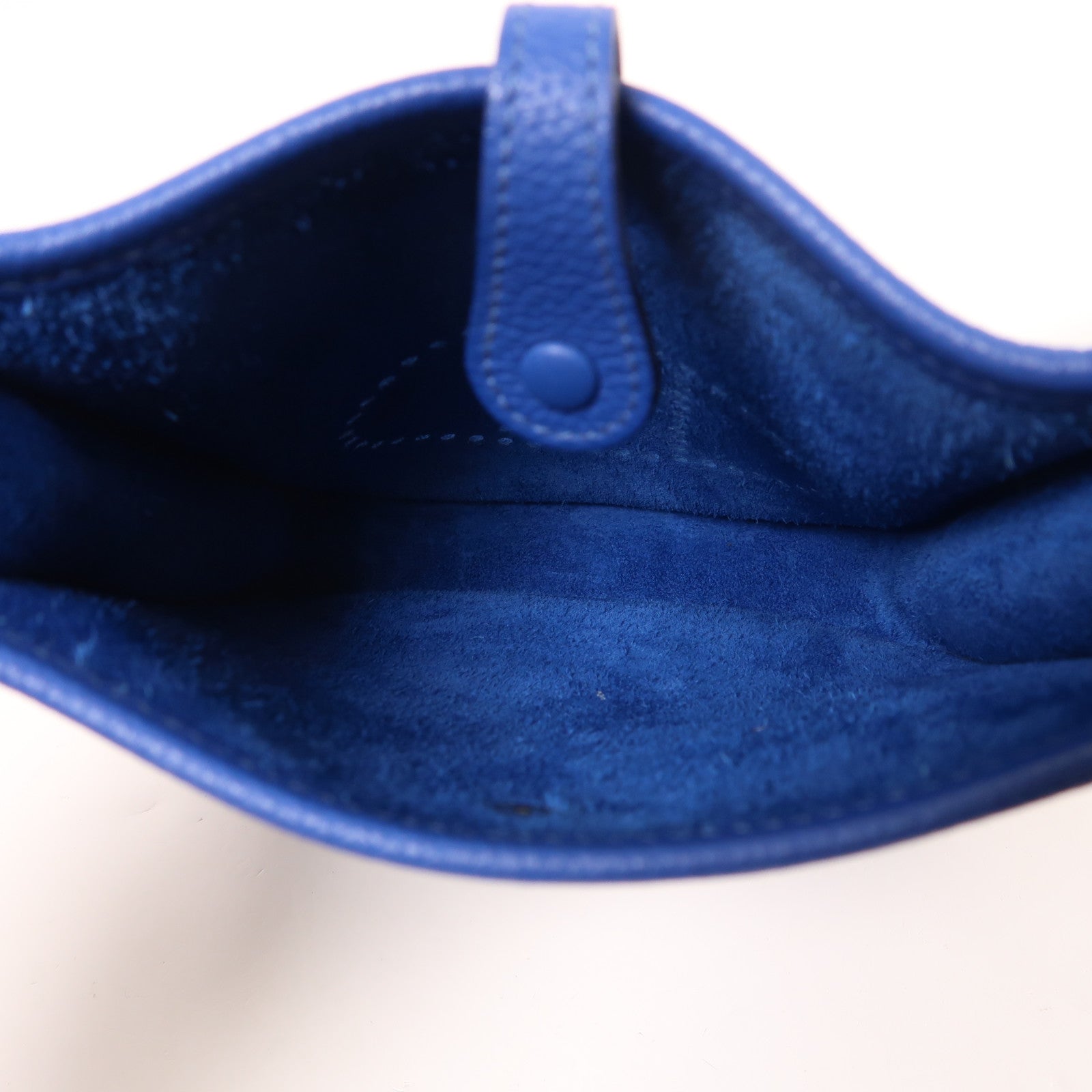 HERMES Clemence皮革Evelyne TPM銀扣肩背袋Bleu France