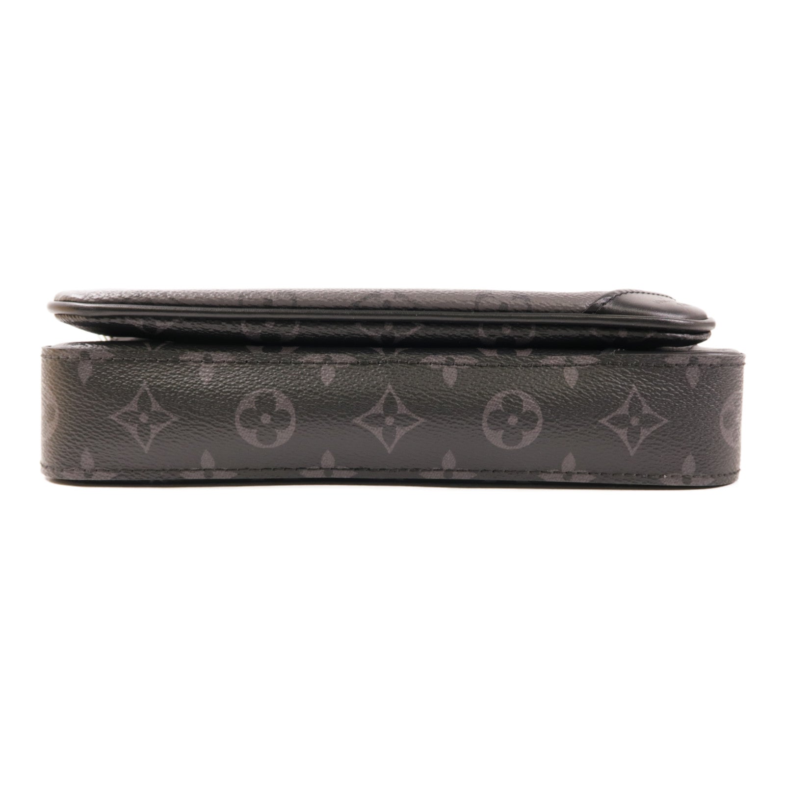 LOUIS VUITTON Monogram Eclipse Reverse Trio Messenger銀扣肩背袋灰色