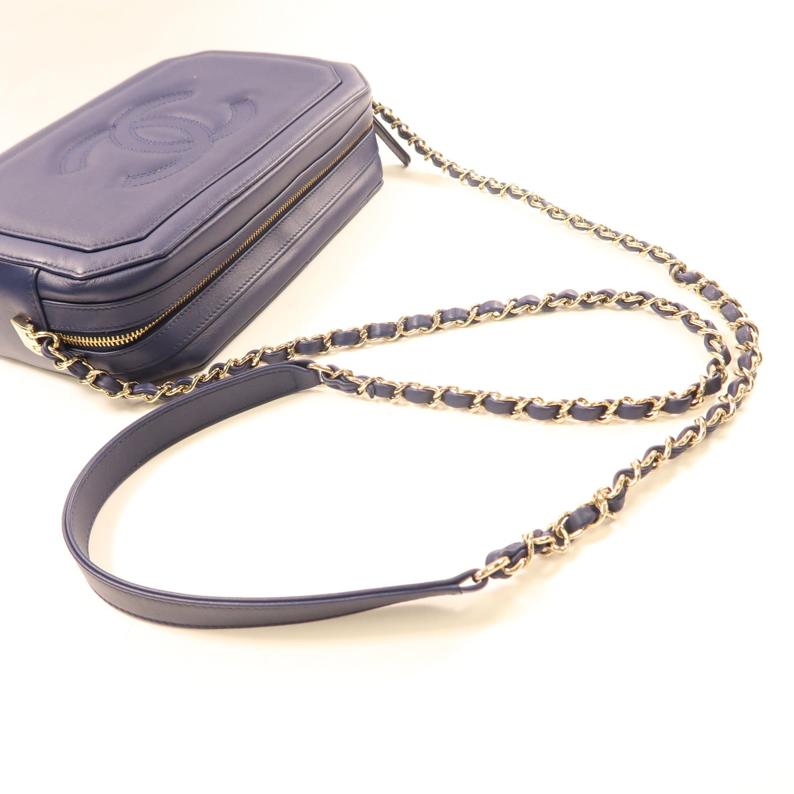 CHANEL 【激減優惠】羊皮皮革Chain Shoulder金扣鏈帶肩背袋