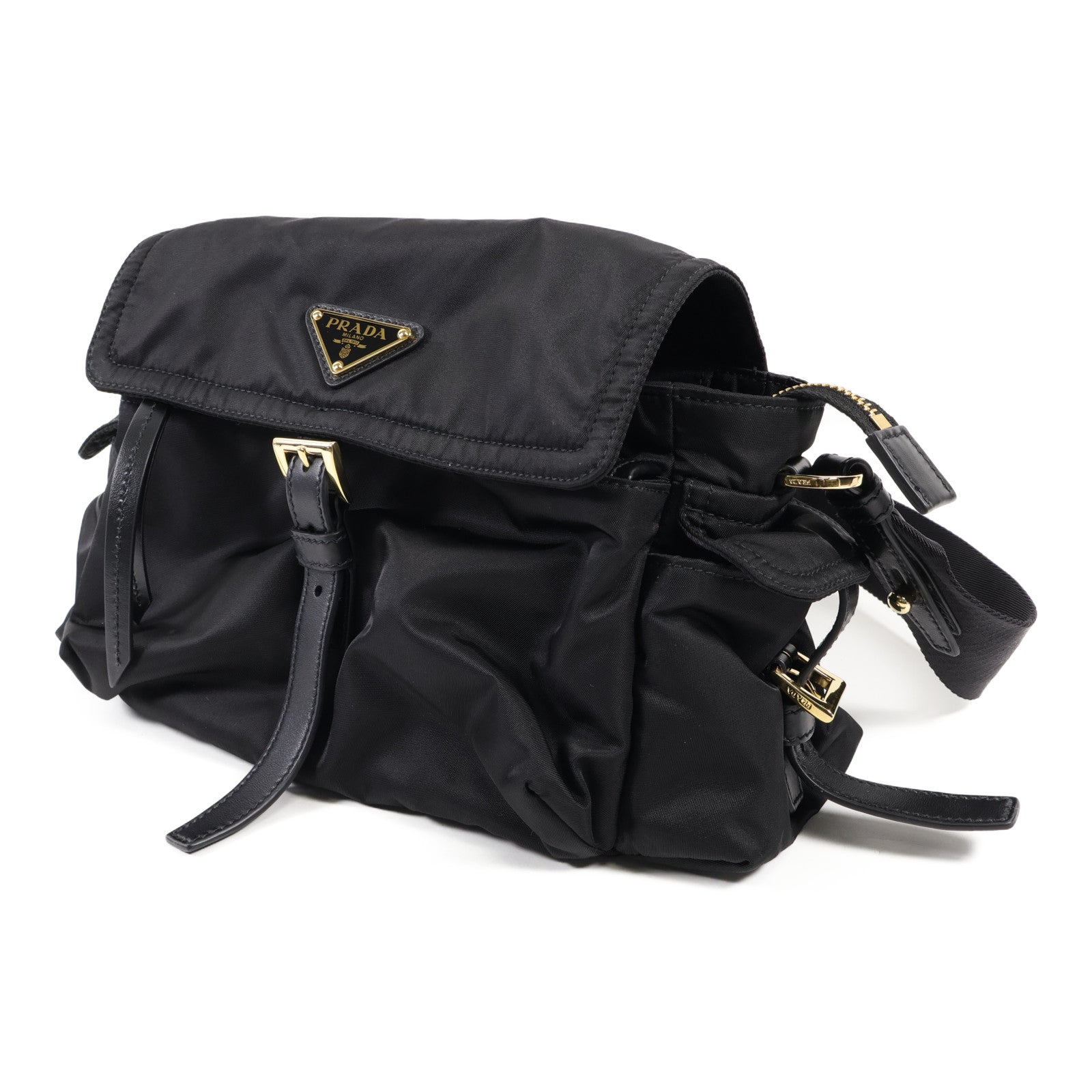 PRADA 尼龍Shoulder Bag金扣肩背袋