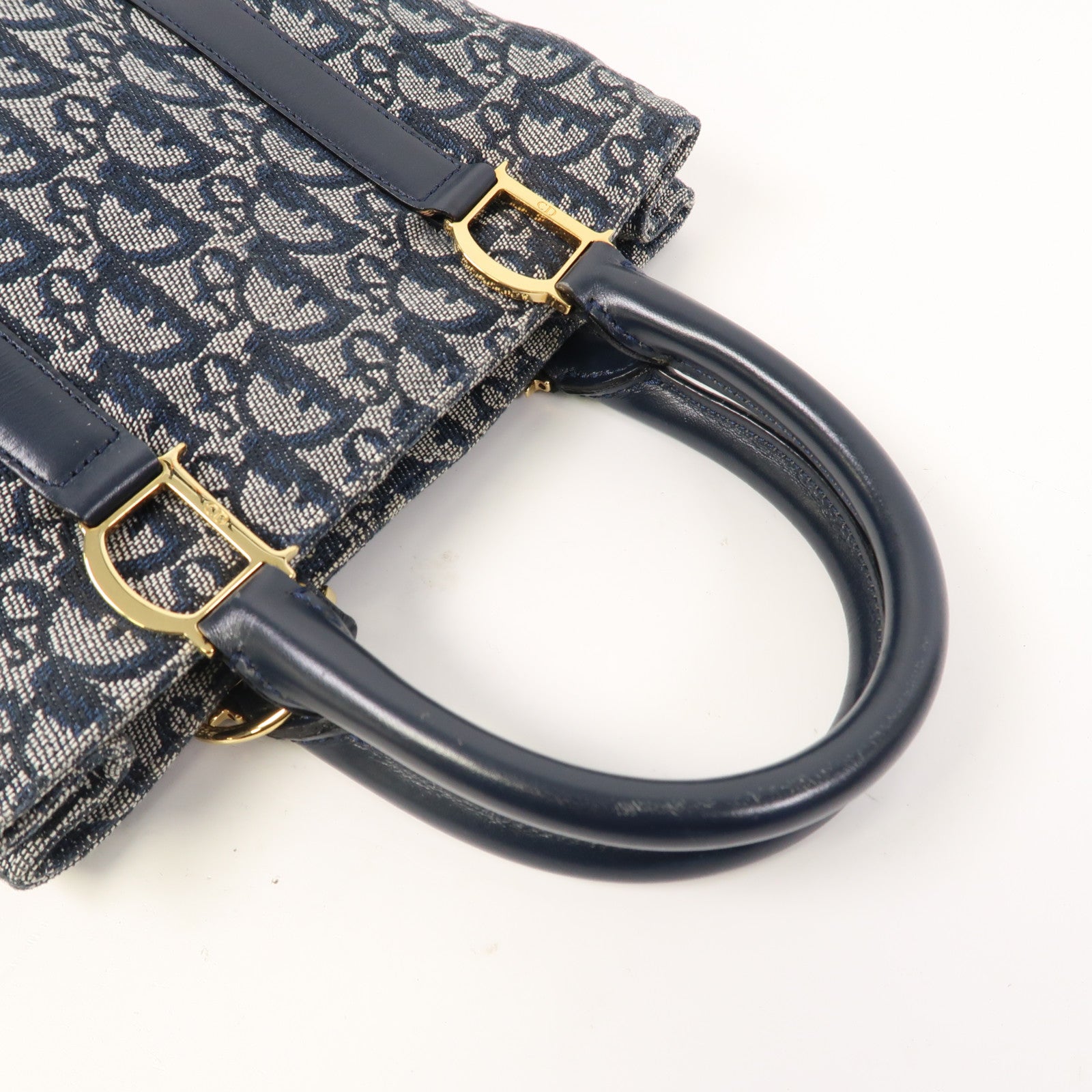 Dior 帆布Vintage Hand Bag金扣手挽袋藍色