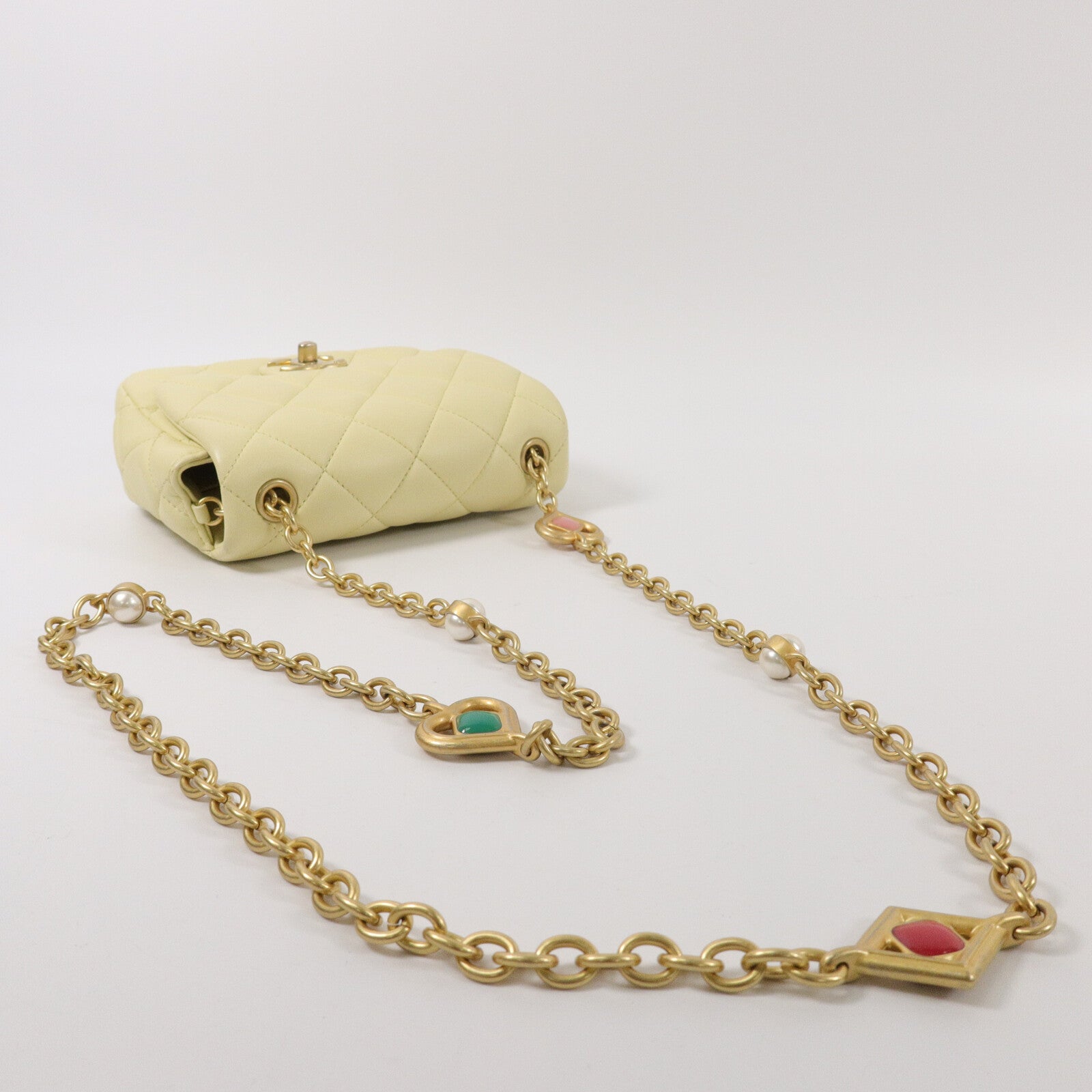 CHANEL 羊皮皮革CC Heart Charm Mini Chain Bag鏈帶肩背袋