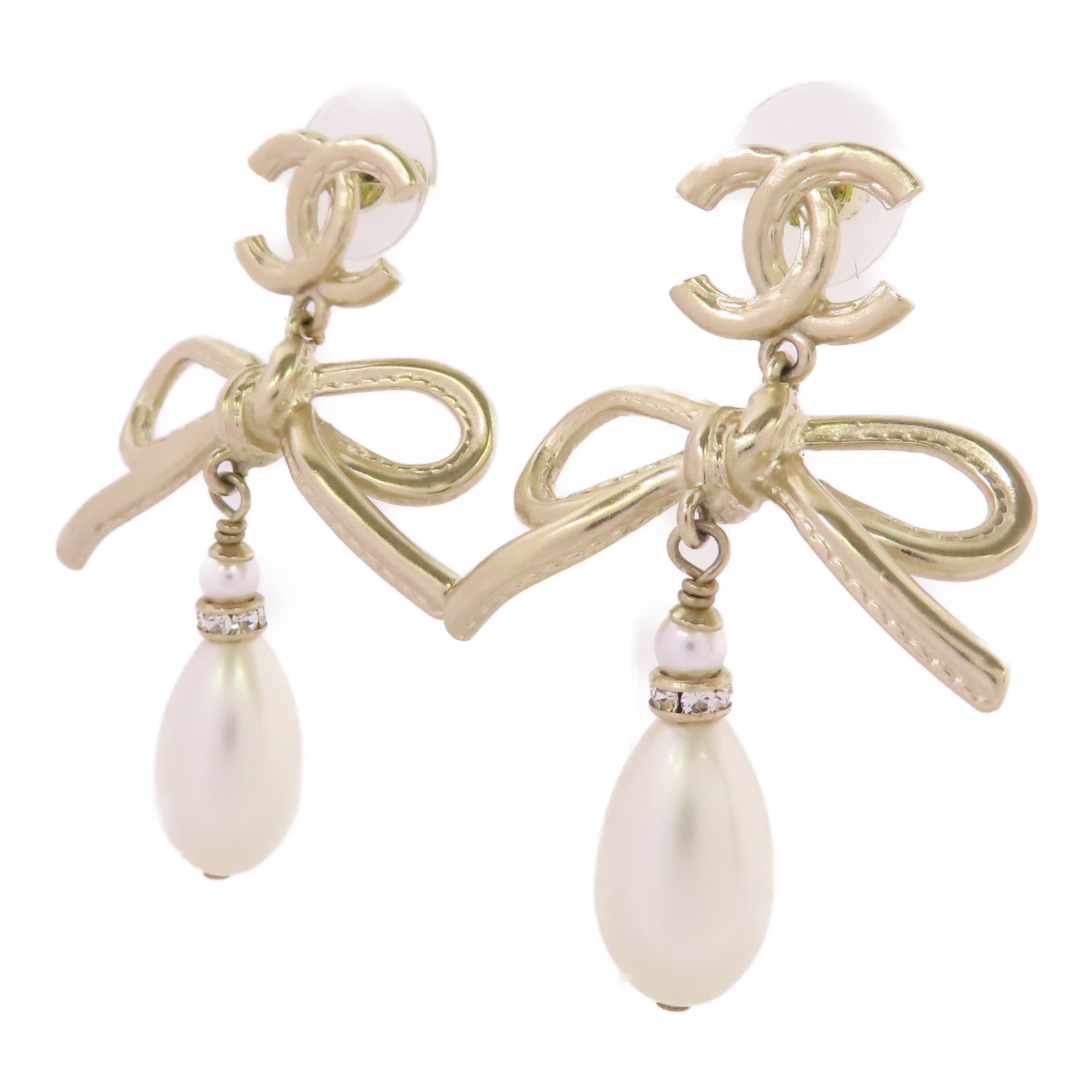 CHANEL 金屬/PVC/水晶Pierced Earrings耳環