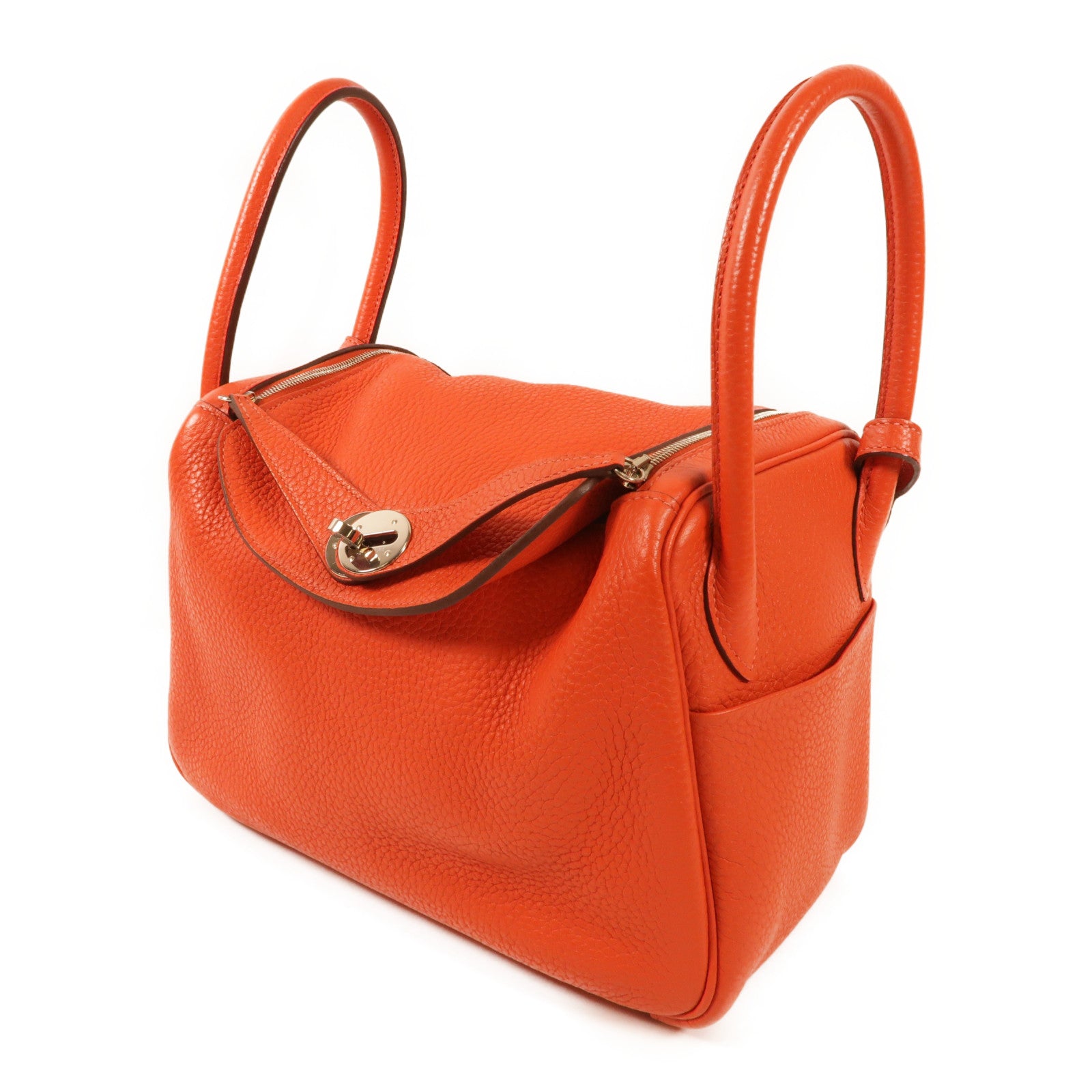 HERMES PHW Lindy 26 2 Way Shoulder Bag Clemence Leather Rose Jaipur