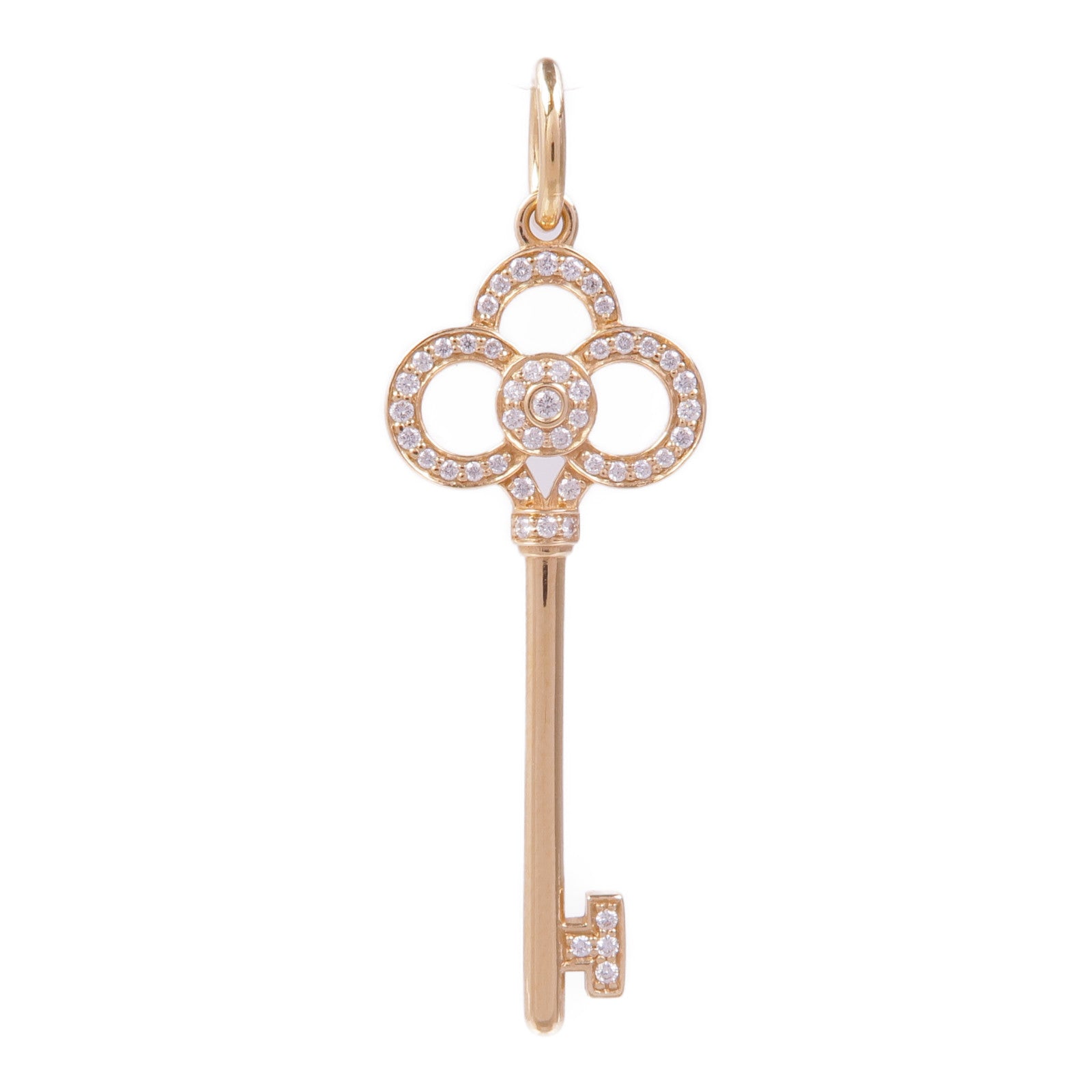 TIFFANY＆CO 18K黃金Fleur de L'skiDiamond Pendant Top鑽石吊墜