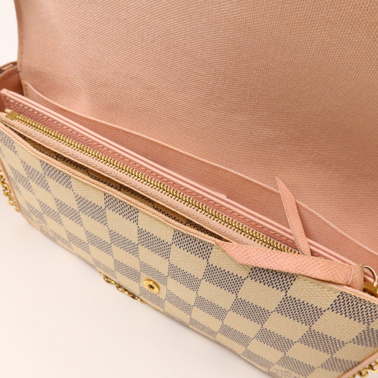LOUIS VUITTON Damier Azur Felicie Pochette鏈帶肩背袋