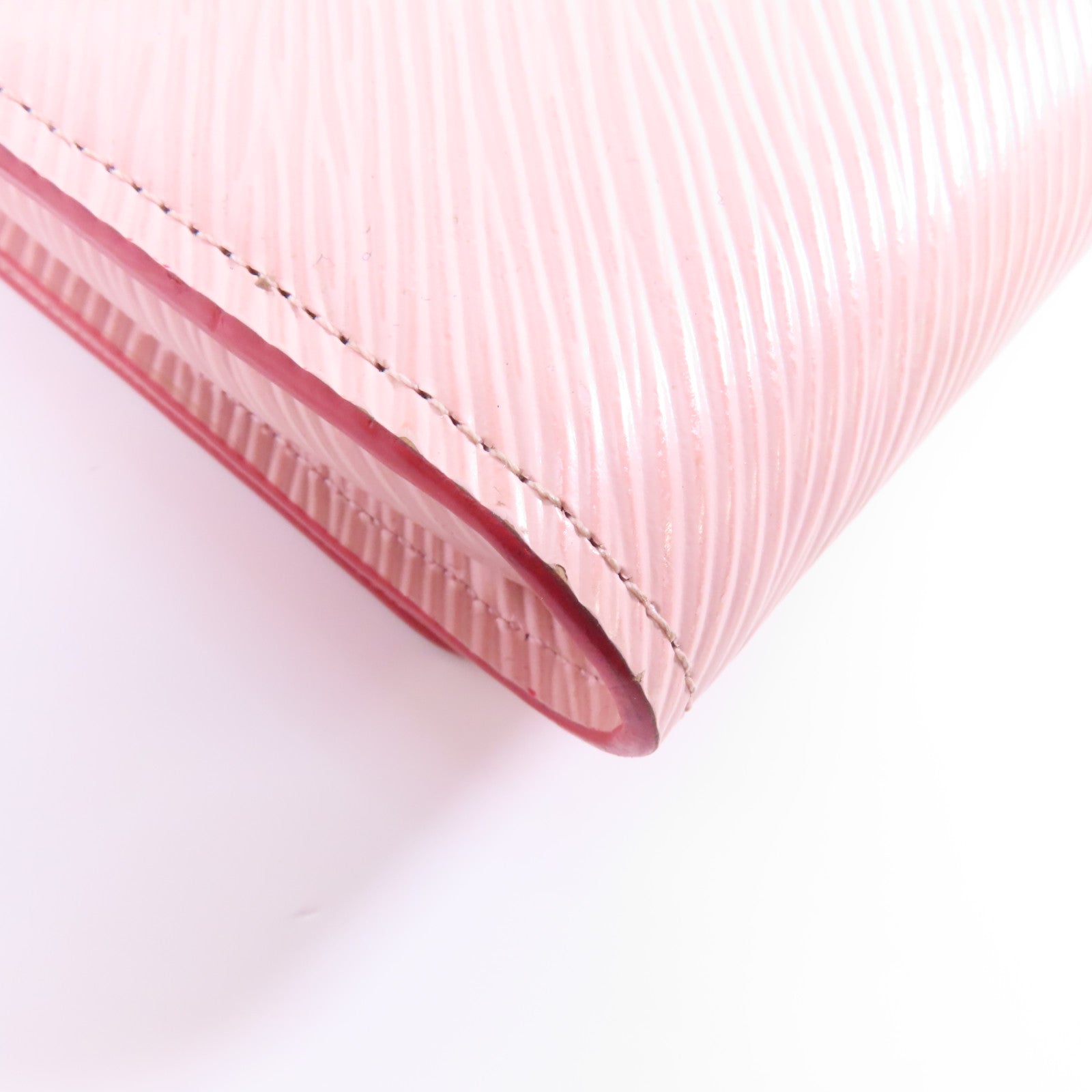 LOUIS VUITTON Epi Portefeuille Twist Chain銀扣鏈帶肩背袋粉紅色