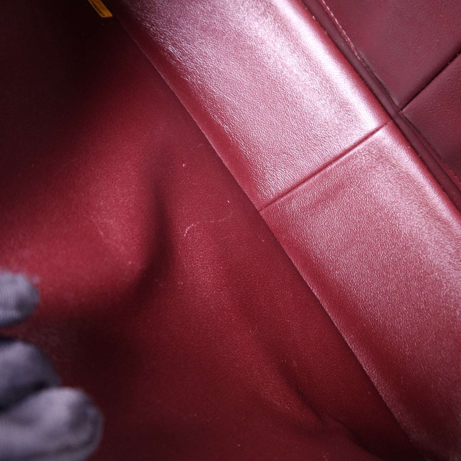 CHANEL 牛皮皮革Large Classic銀扣鏈帶肩背袋