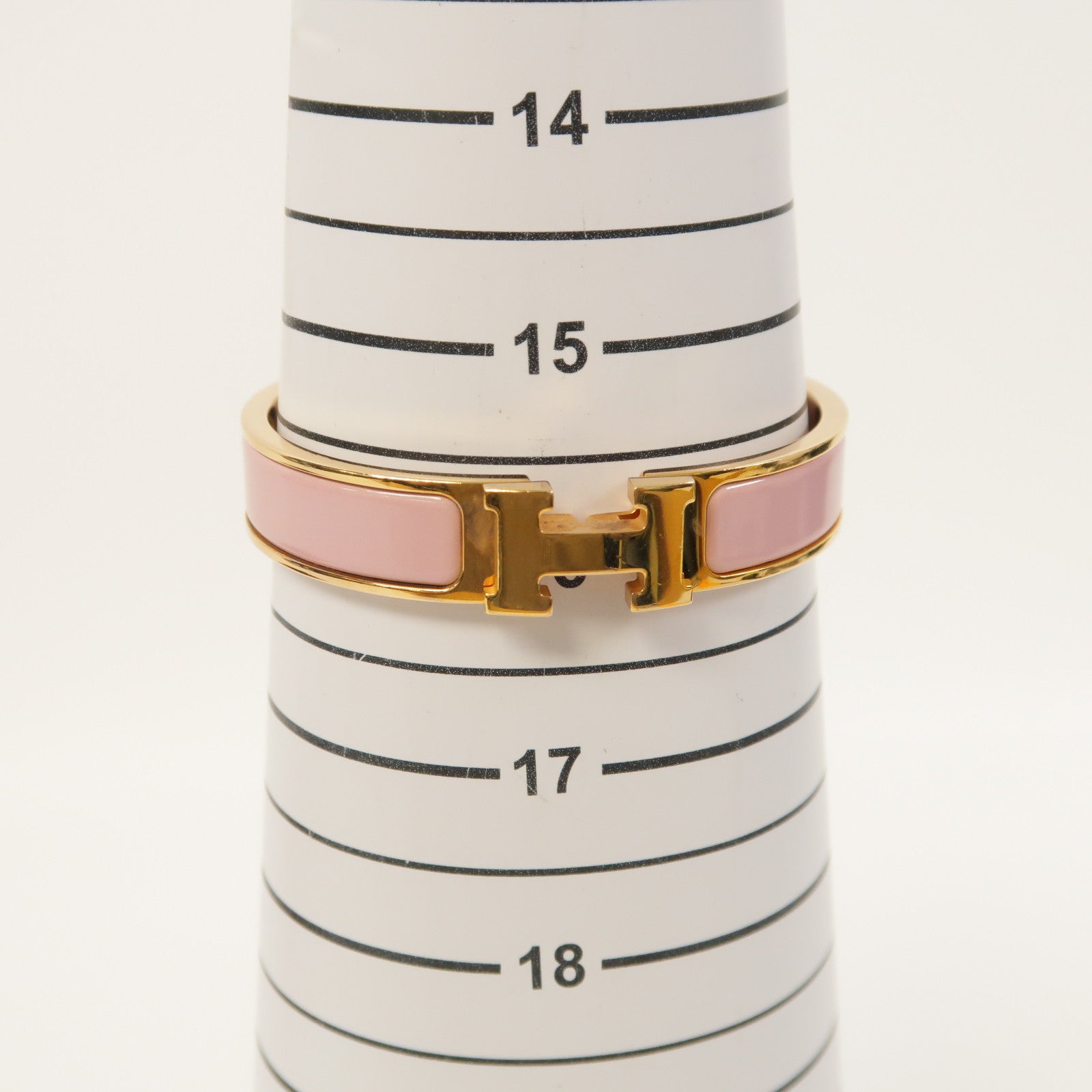 HERMES 金屬Clic H手鐲粉紅色