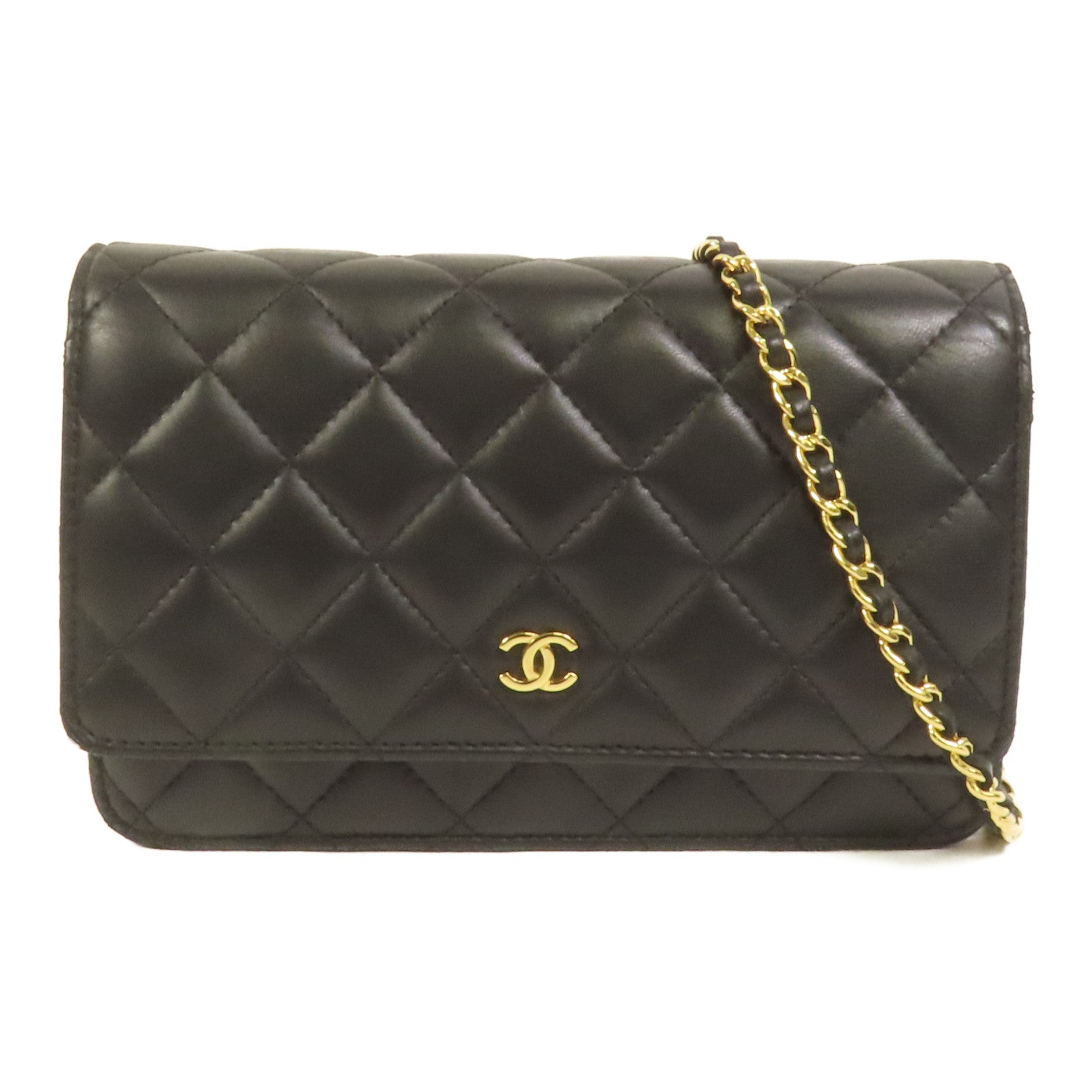 CHANEL 羊皮皮革WOC Wallet On Chain金扣鏈帶肩背袋