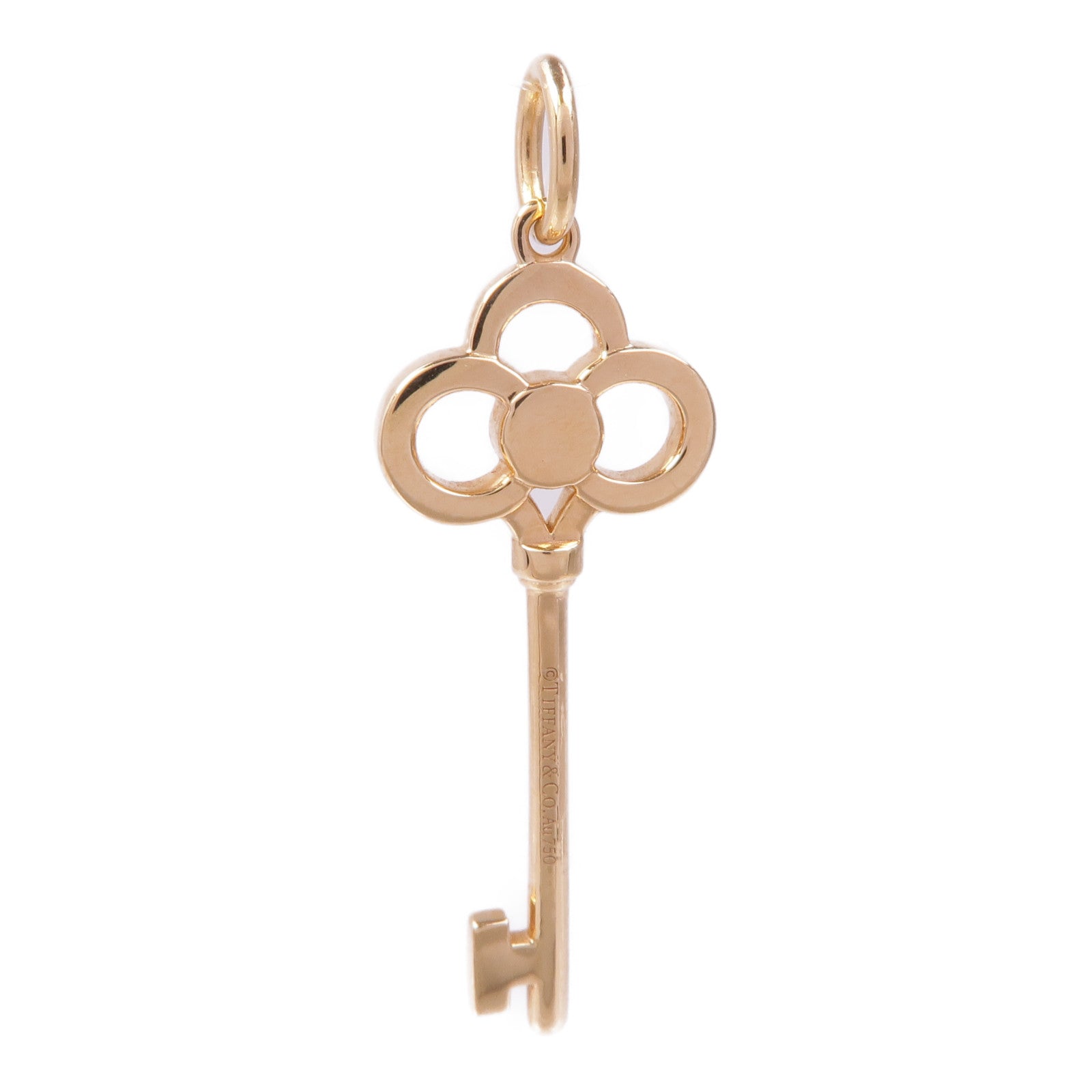 TIFFANY＆CO 18K黃金Fleur de L'skiDiamond Pendant Top鑽石吊墜