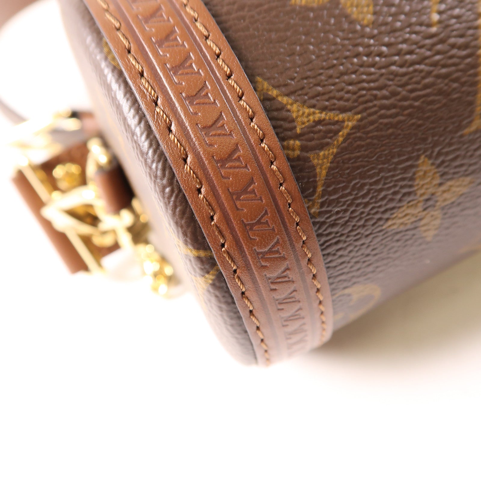 LOUIS VUITTON Monogram Papillon Trunk金扣鏈帶手挽肩背兩用袋棕色