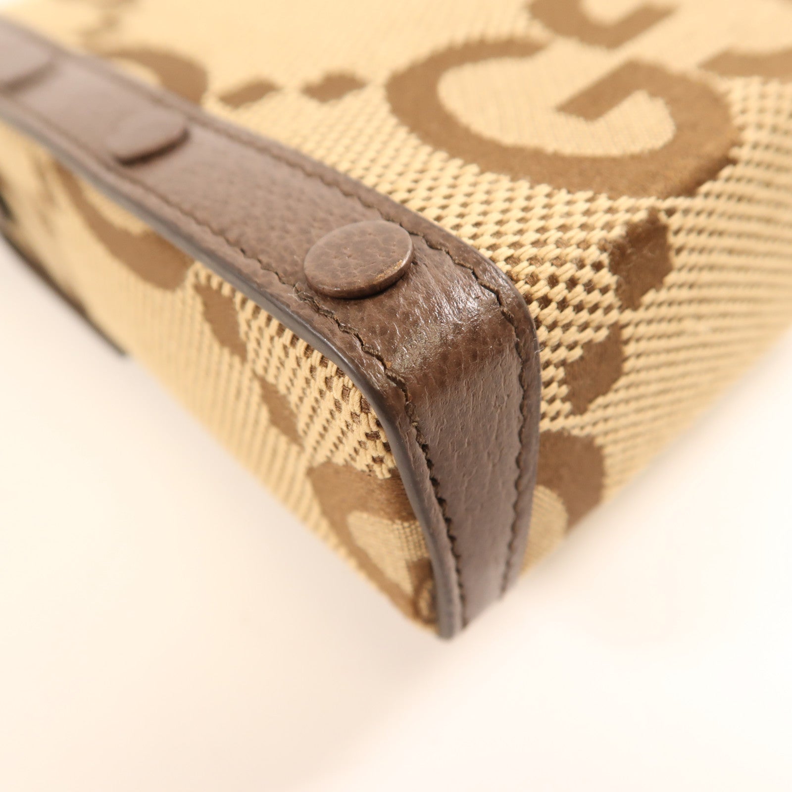 GUCCI GG GHW 1955 Horsebit Jumbo GG Shoulder Bag 625615 Canvas  Brown