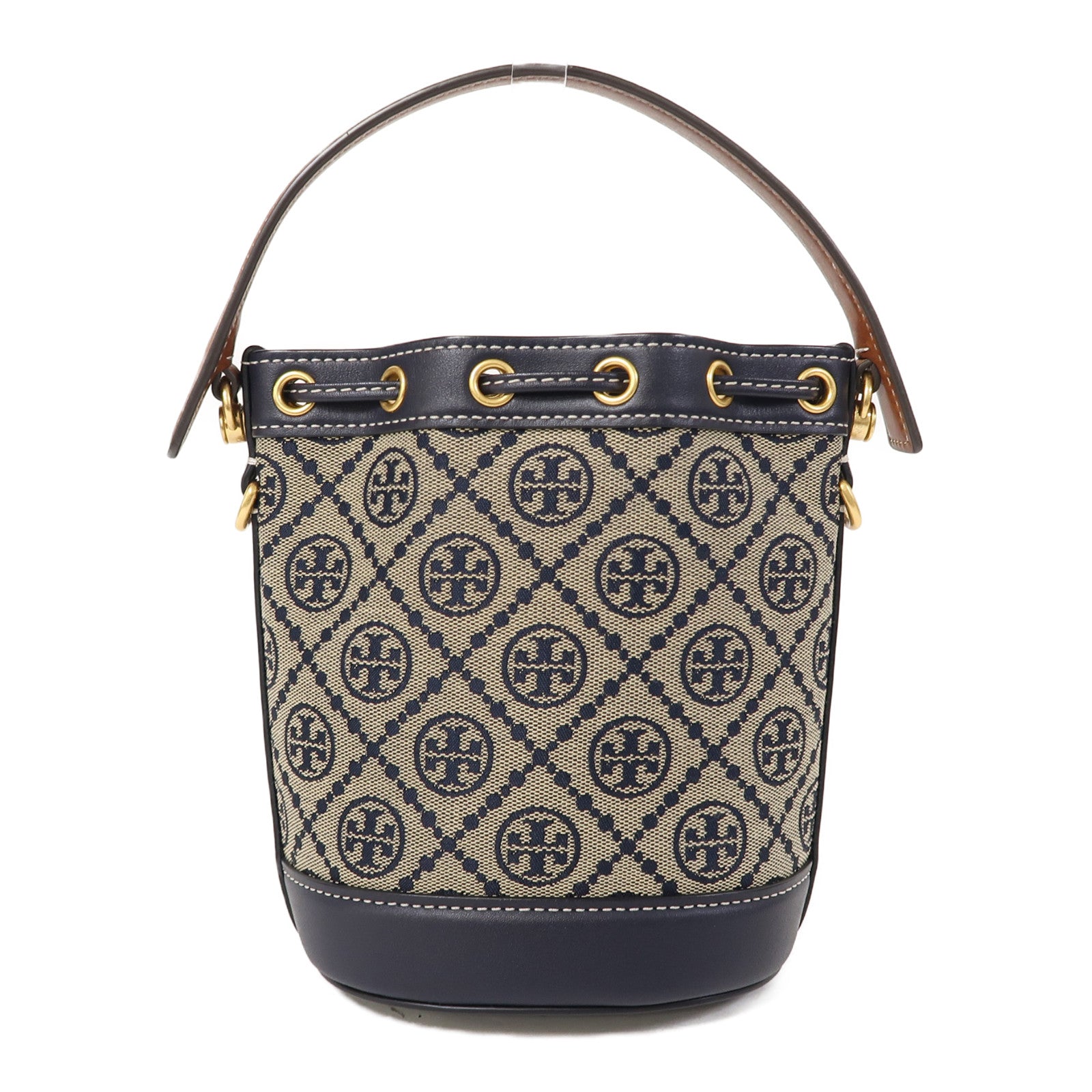 Tory Burch 帆布Shoulder Bag金扣手挽肩背兩用袋藍色