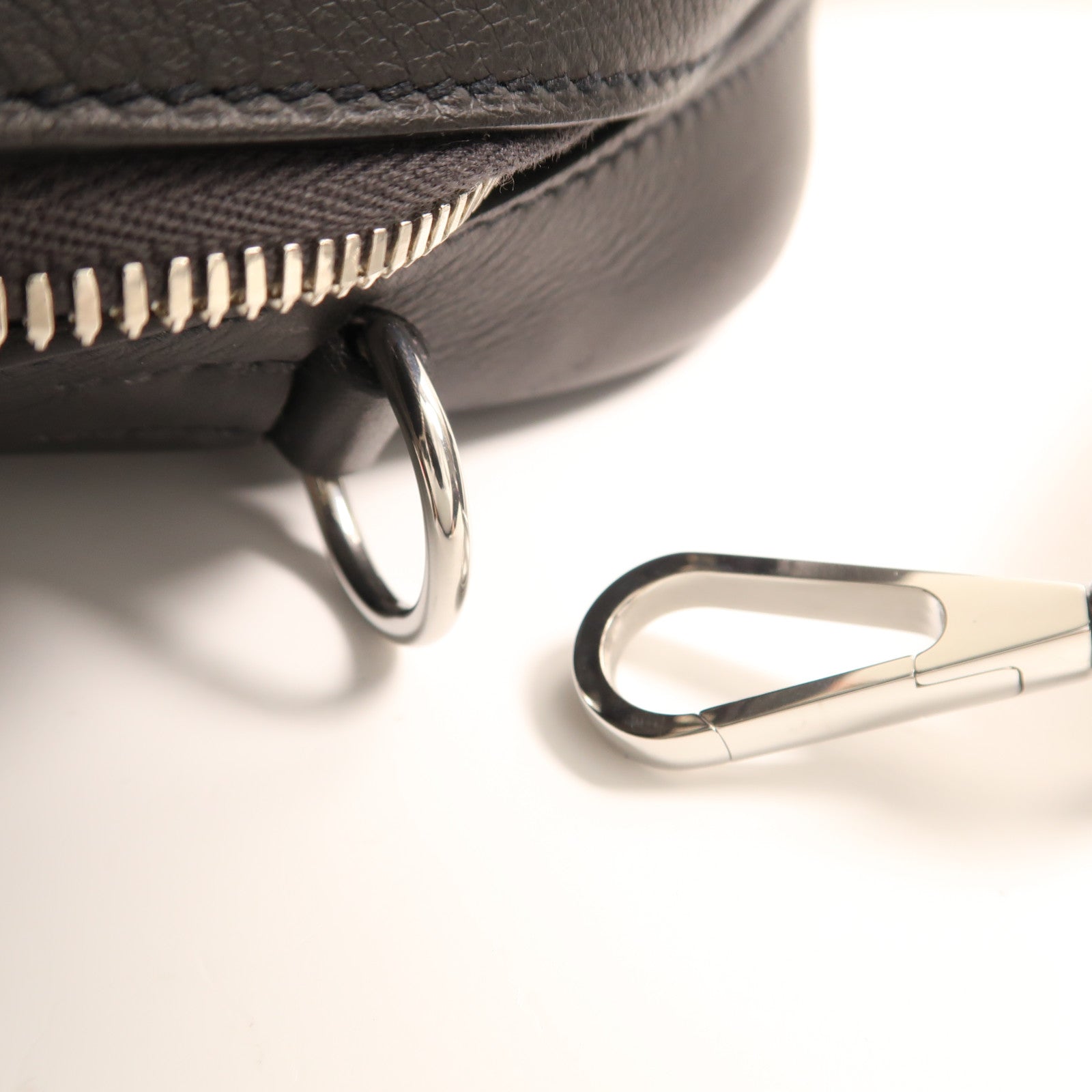 HERMES Evercolor皮革Steve Travel銀扣手挽肩背兩用袋Noir