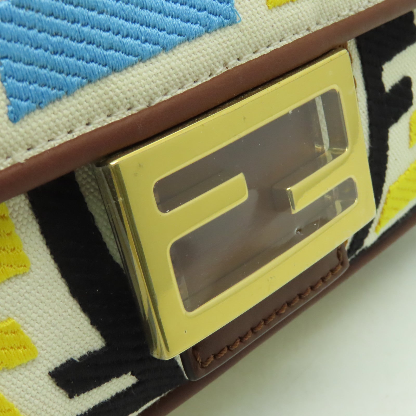 FENDI 【清倉大減價】帆布Baguette金扣手挽肩背兩用袋彩色