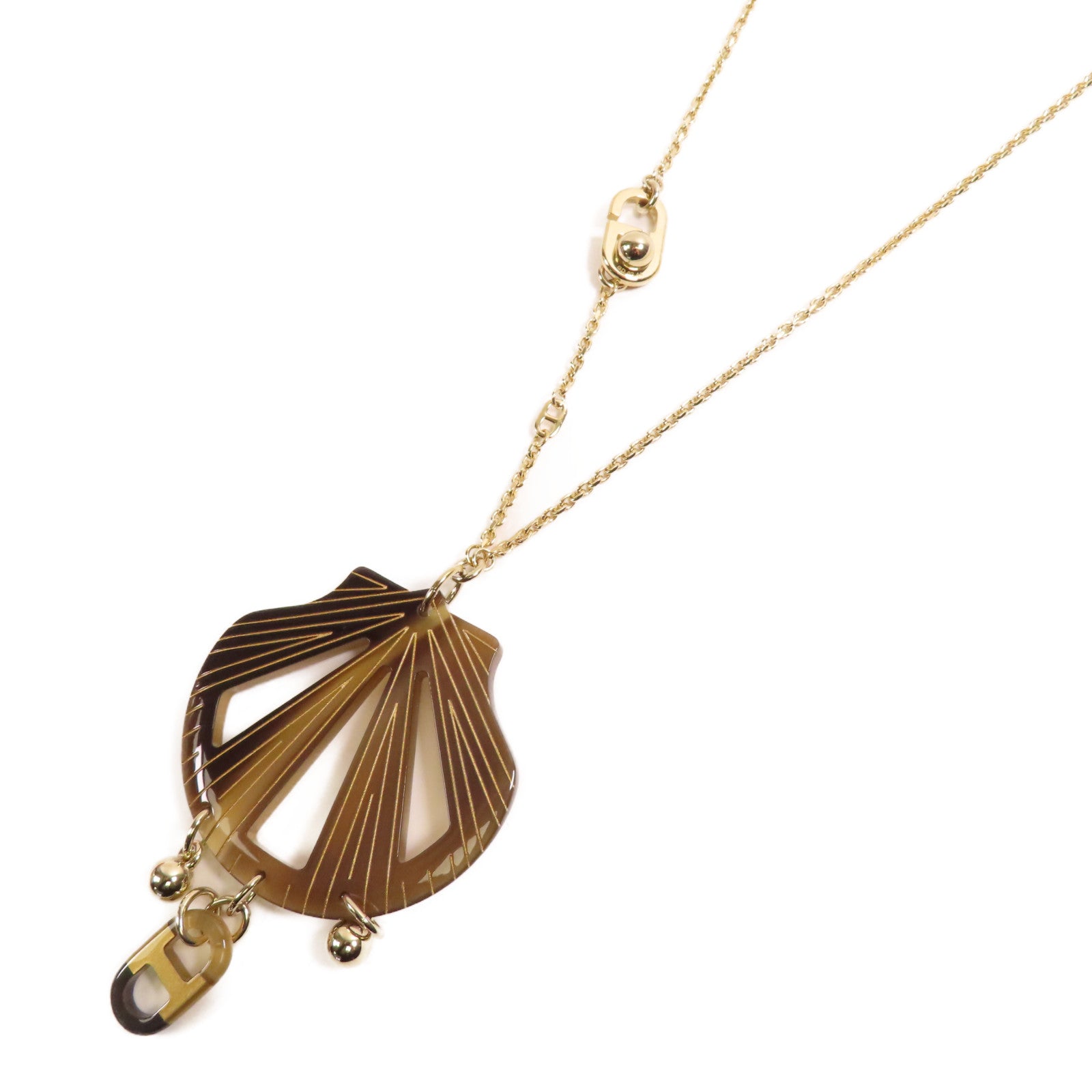 HERMES 金屬/水牛角Sur Mer Necklace項鍊