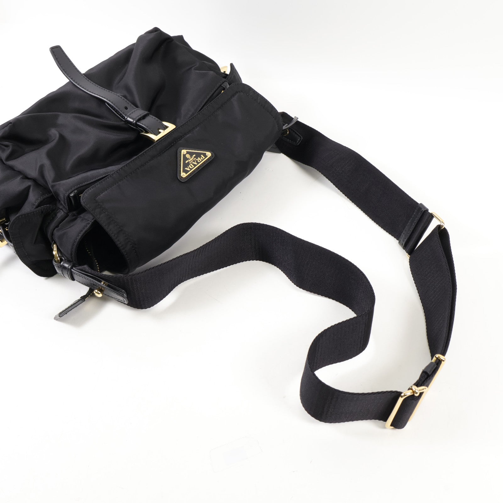 PRADA 尼龍Shoulder Bag金扣肩背袋