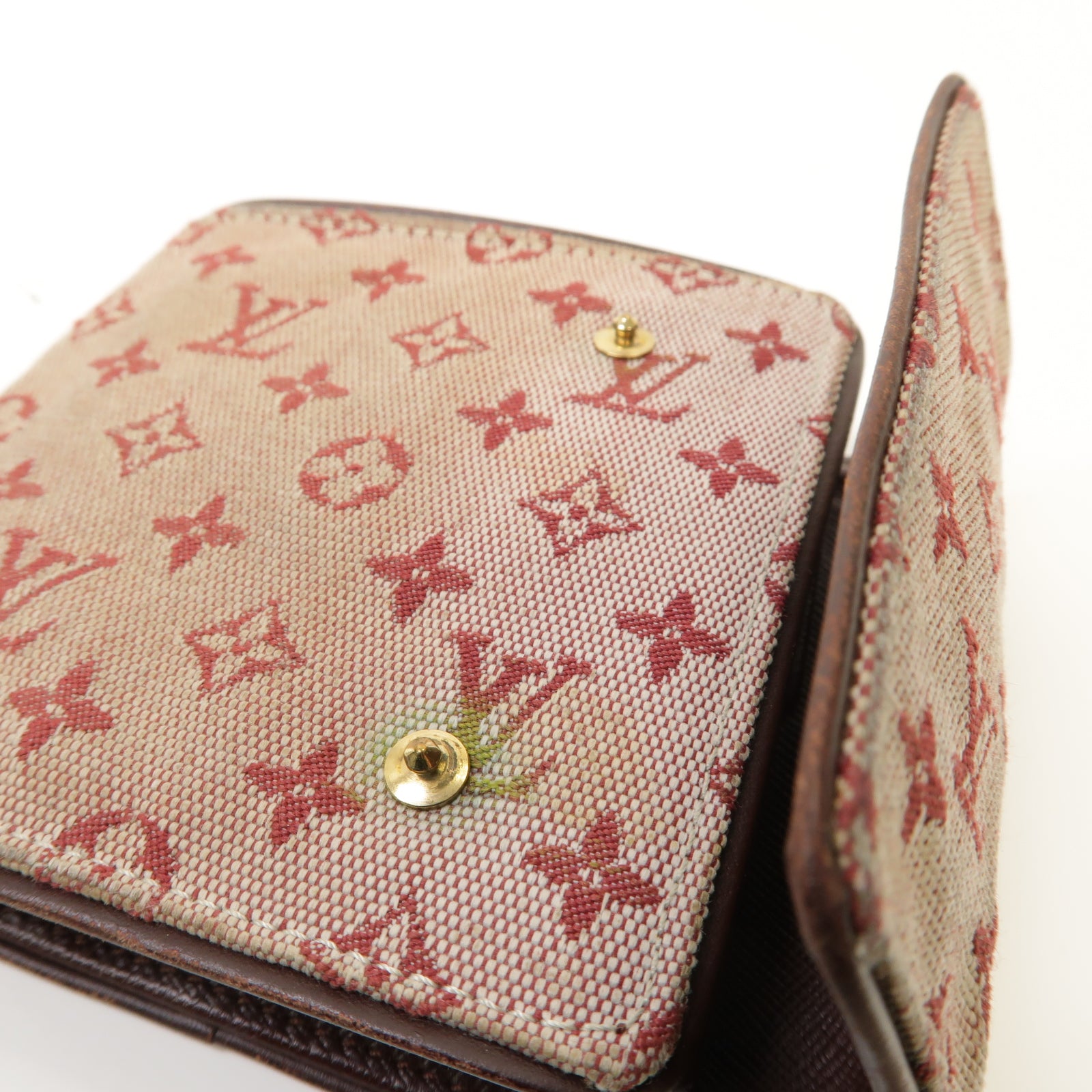 LOUIS VUITTON 【激減優惠】Monogram Mini Wallet金扣錢包紅色
