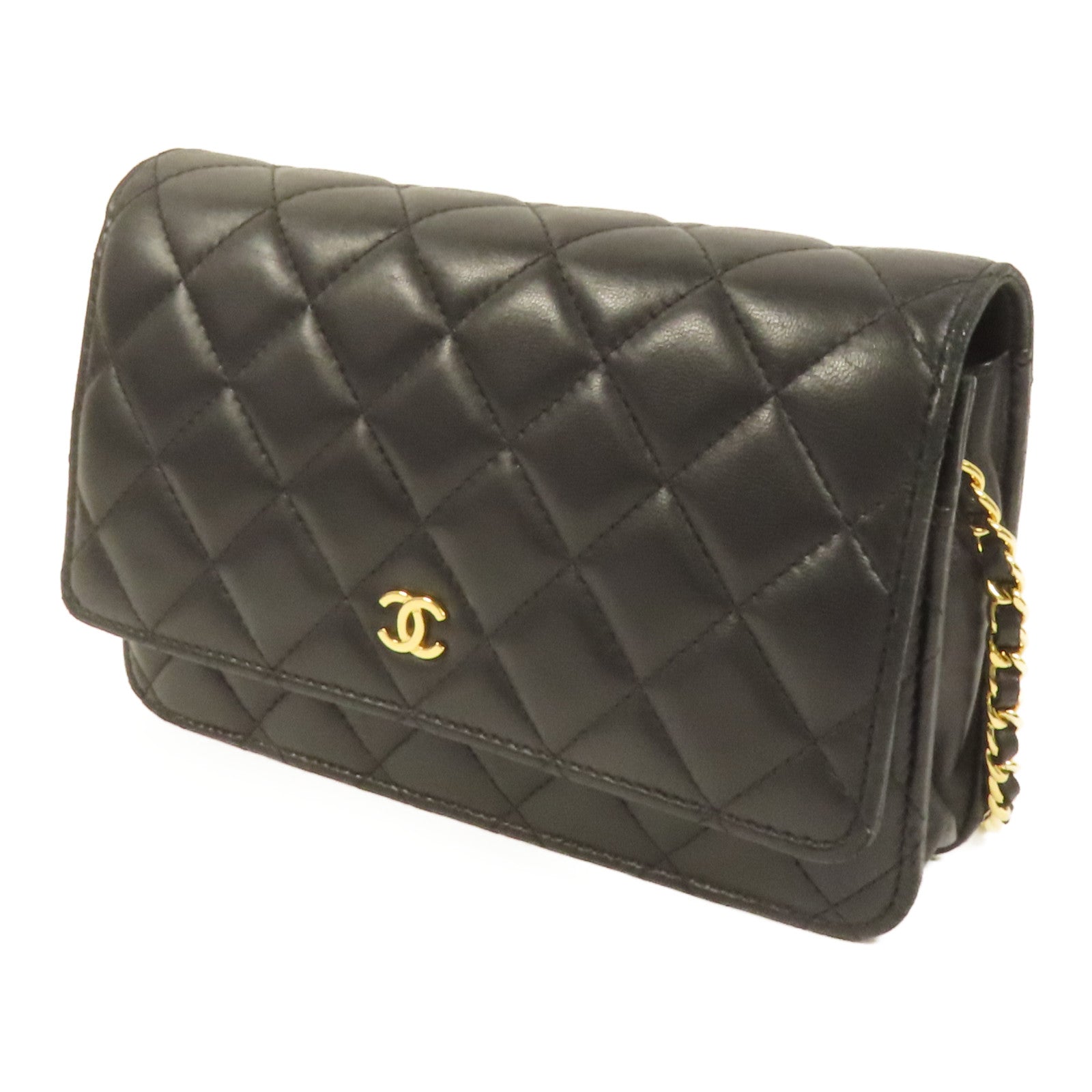 CHANEL 羊皮皮革WOC Wallet On Chain金扣鏈帶肩背袋