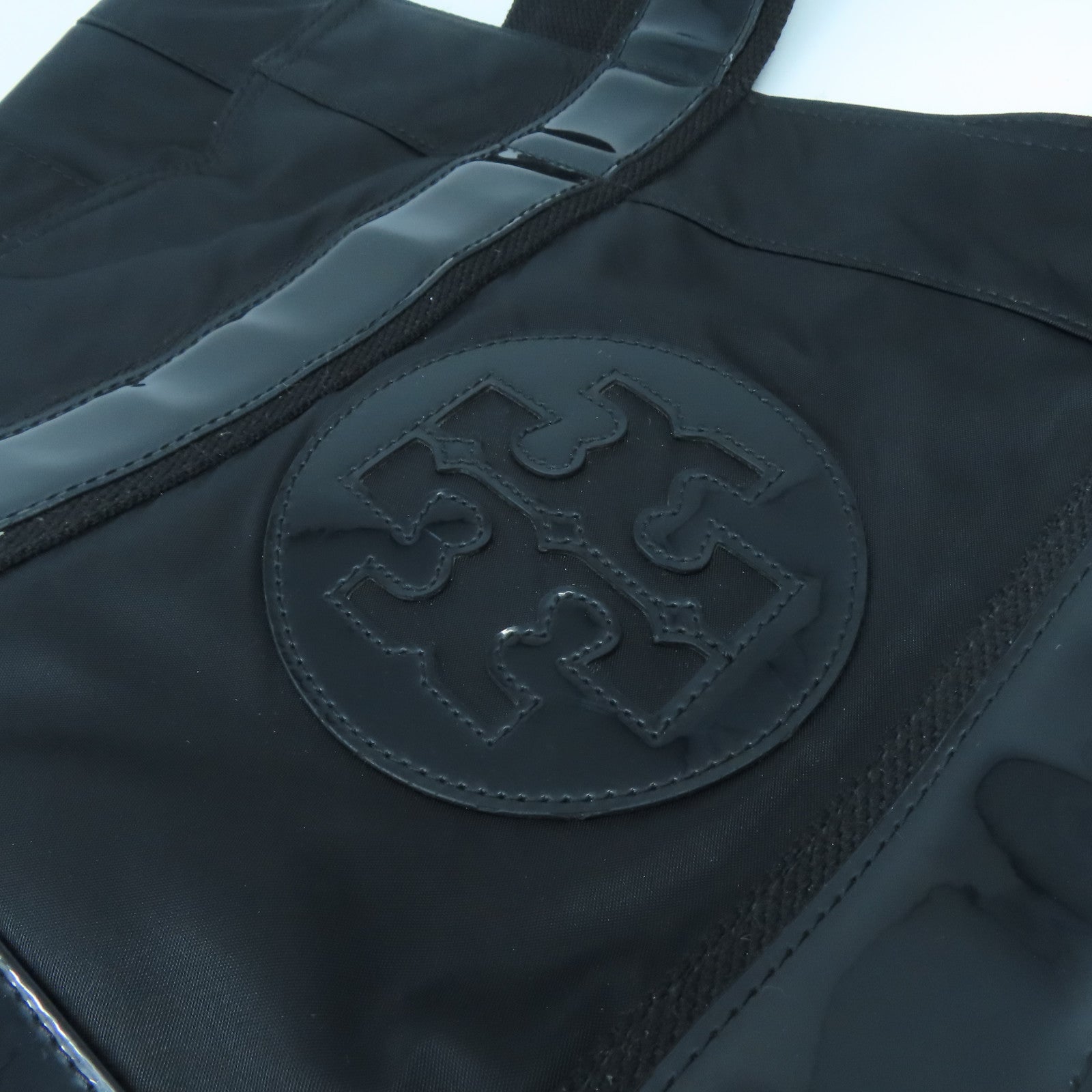 Tory Burch 【激減優惠】帆布Tote Bag金扣肩背袋黑色