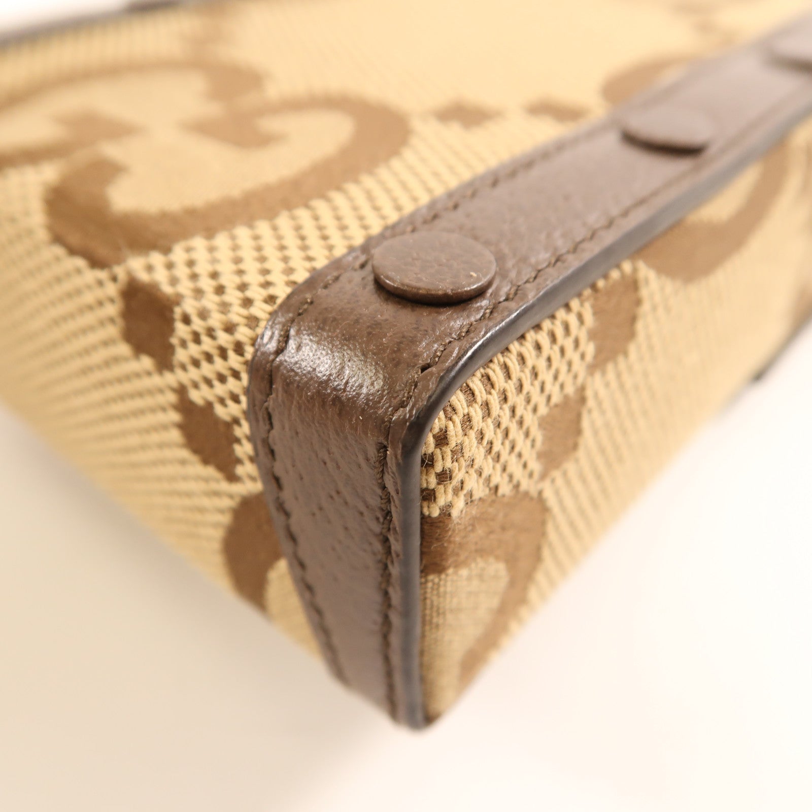 GUCCI GG GHW 1955 Horsebit Jumbo GG Shoulder Bag 625615 Canvas  Brown