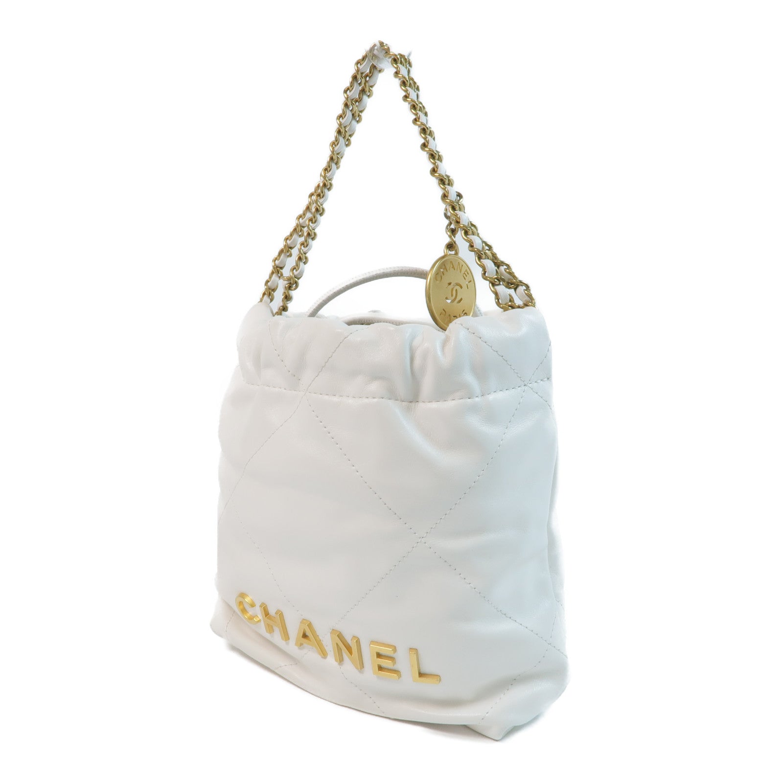 CHANEL 牛皮皮革22 Mini Handbag金扣手挽肩背兩用袋
