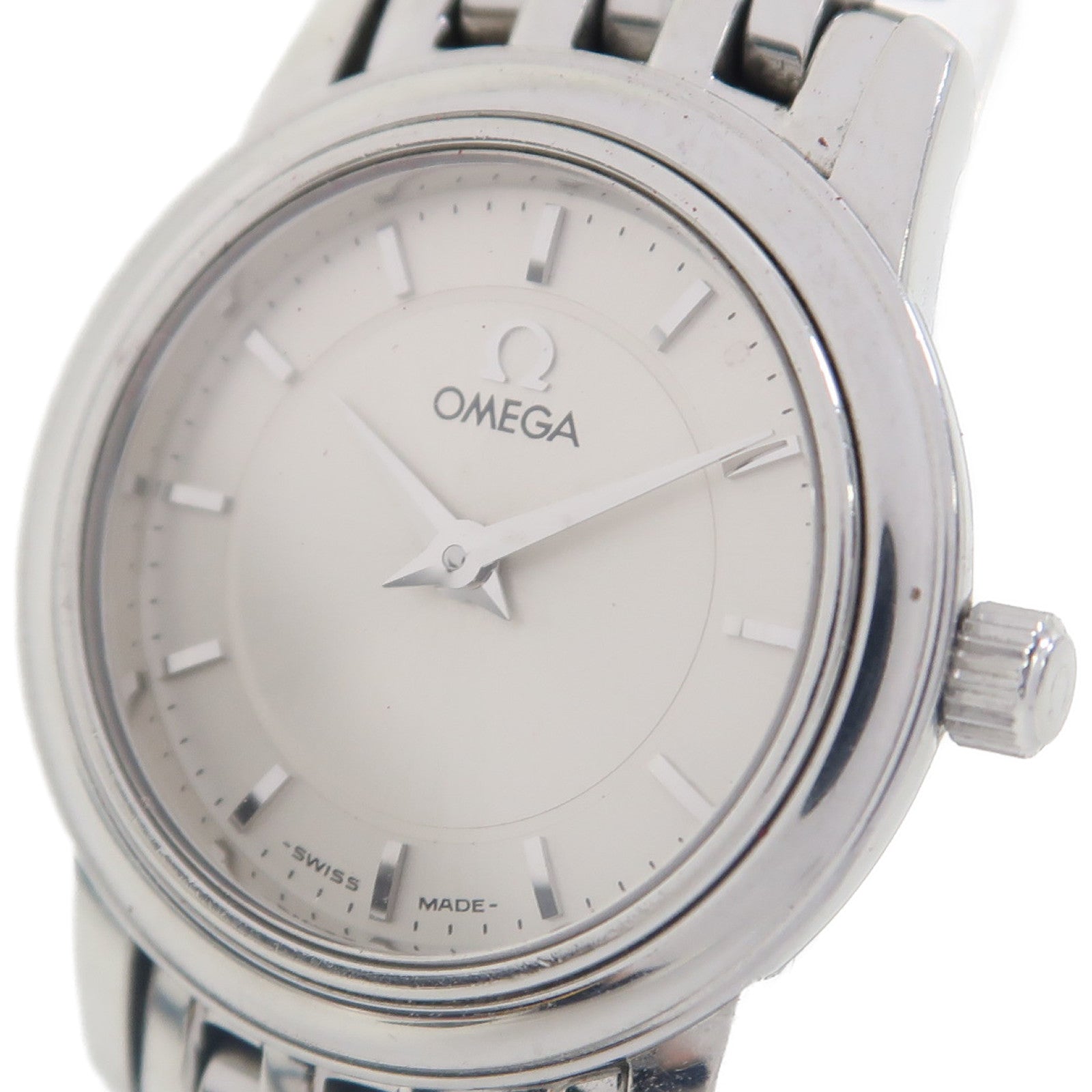 OMEGA De Ville不鏽鋼手錶石英機芯銀色