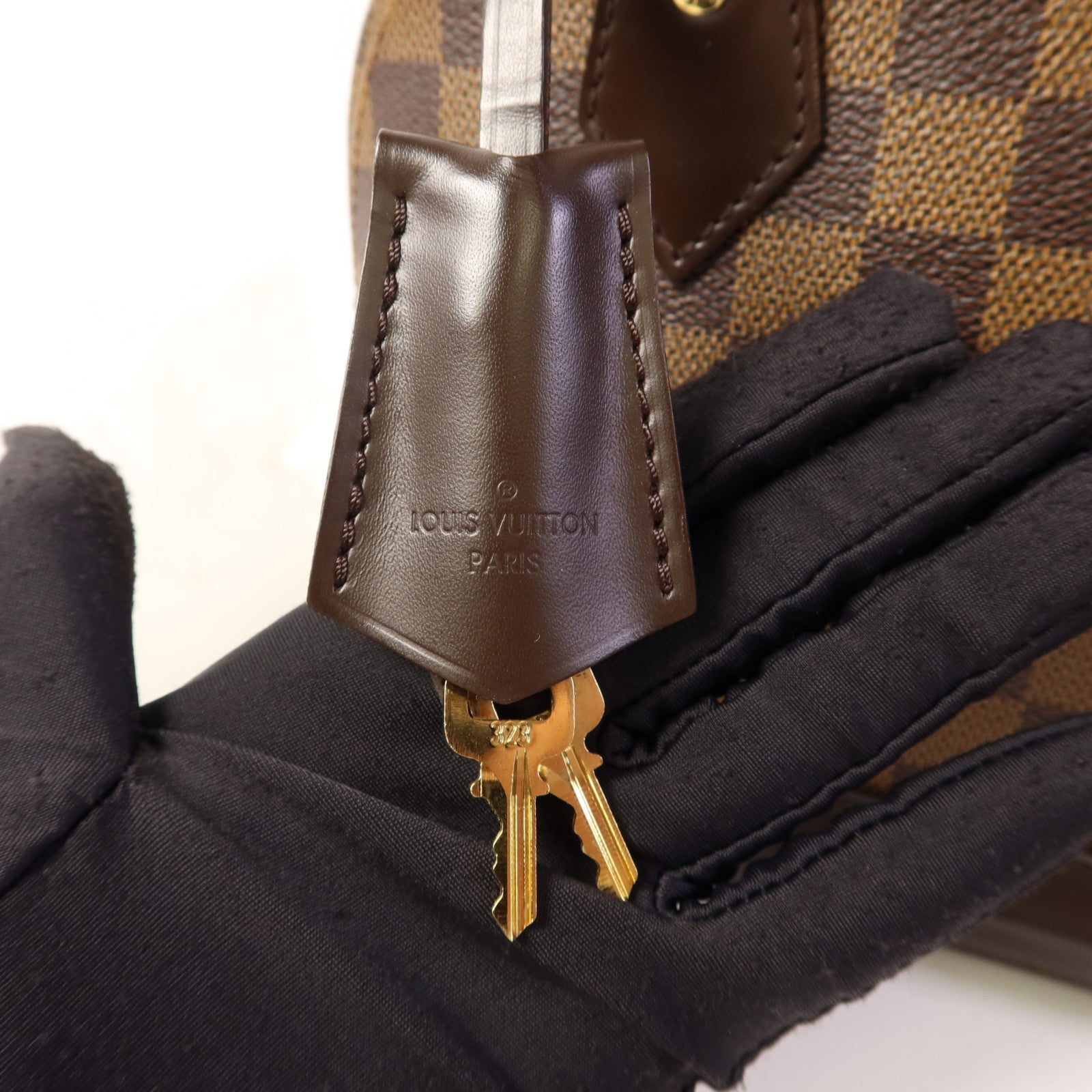 LOUIS VUITTON Damier Alma BB金扣手挽肩背兩用袋棕色
