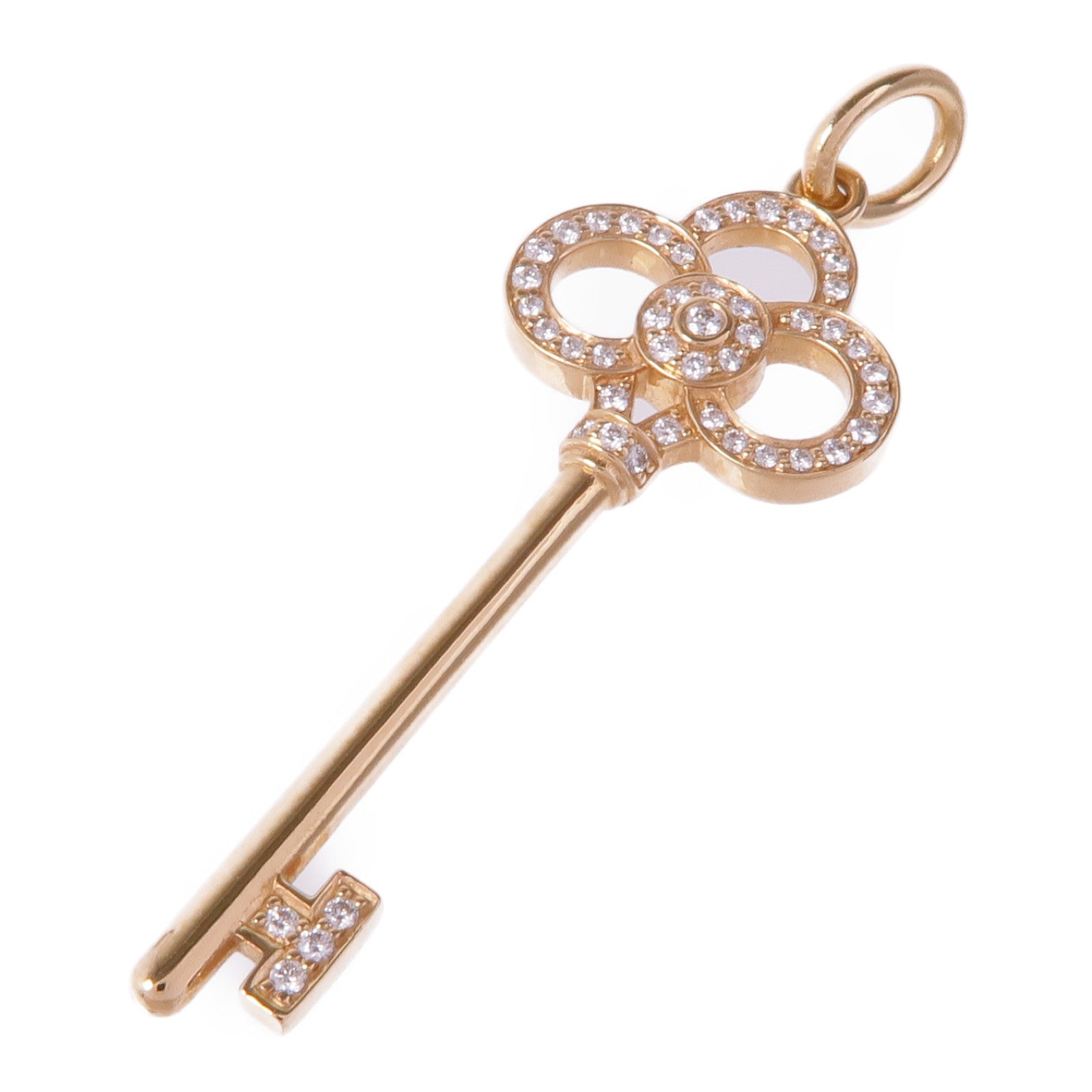 TIFFANY＆CO 18K黃金Fleur de L'skiDiamond Pendant Top鑽石吊墜