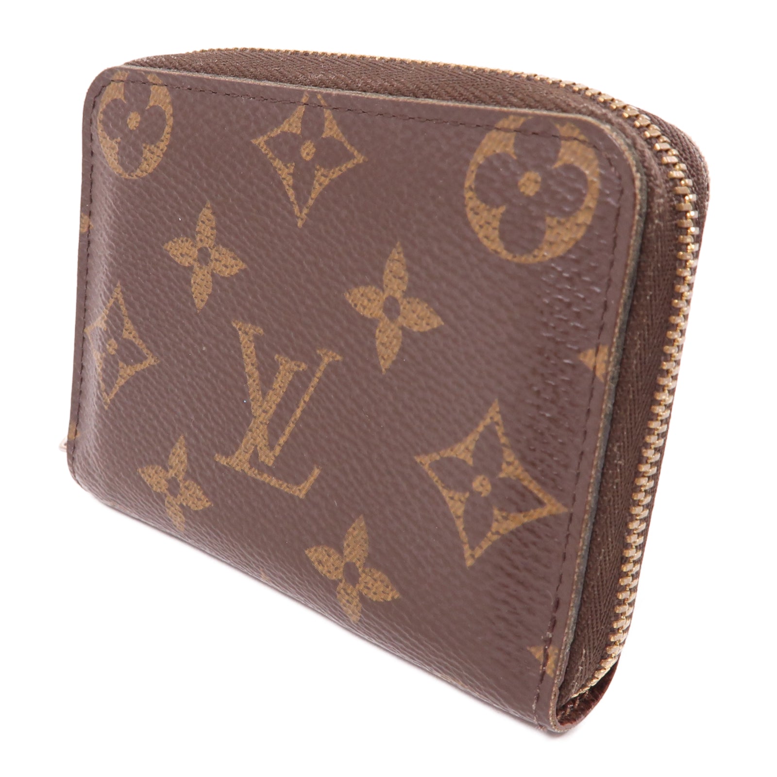 LOUIS VUITTON Monogram Zippy Coin Purse金扣零錢包棕色