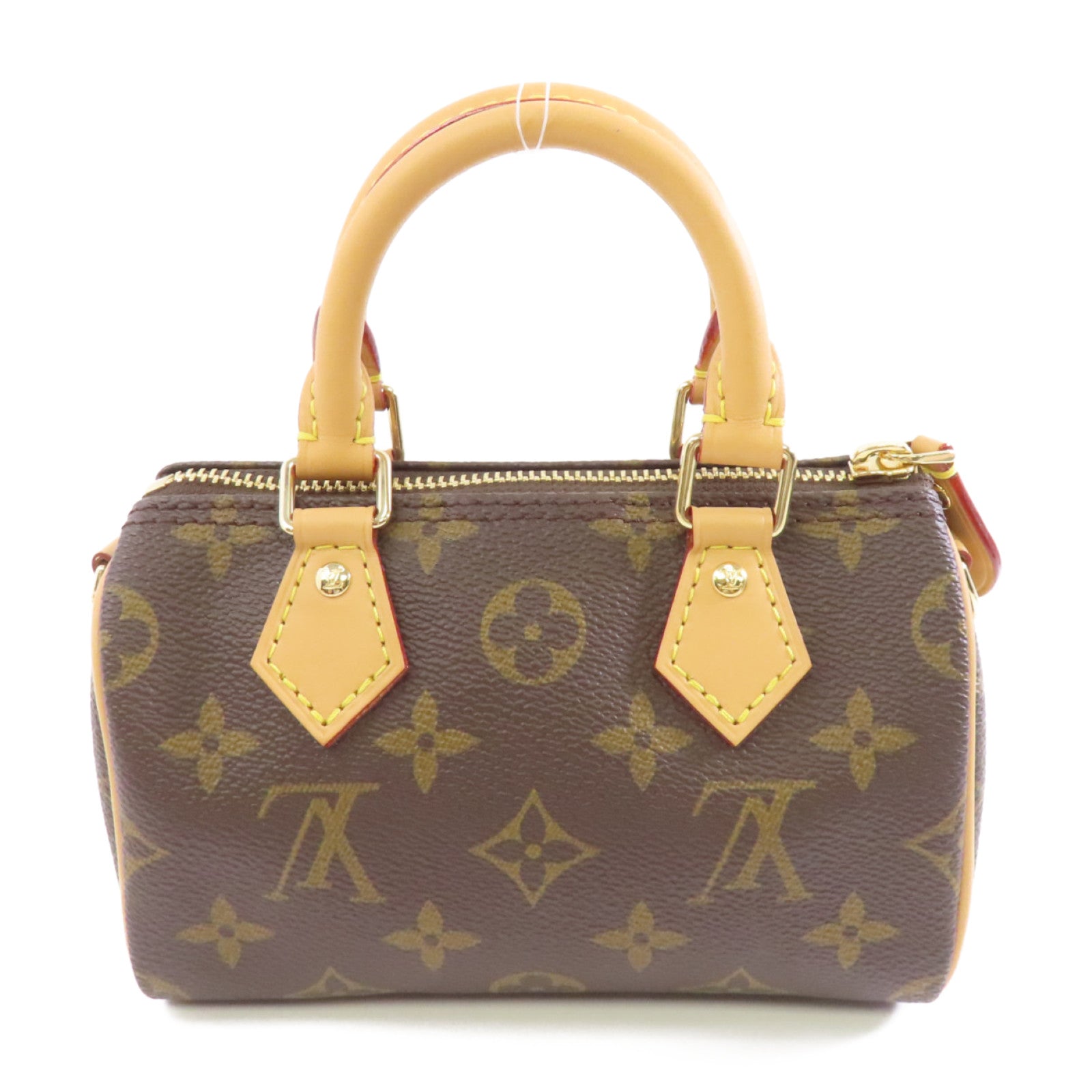 LOUIS VUITTON Monogram Nano Speedy金扣手挽肩背兩用袋啡色