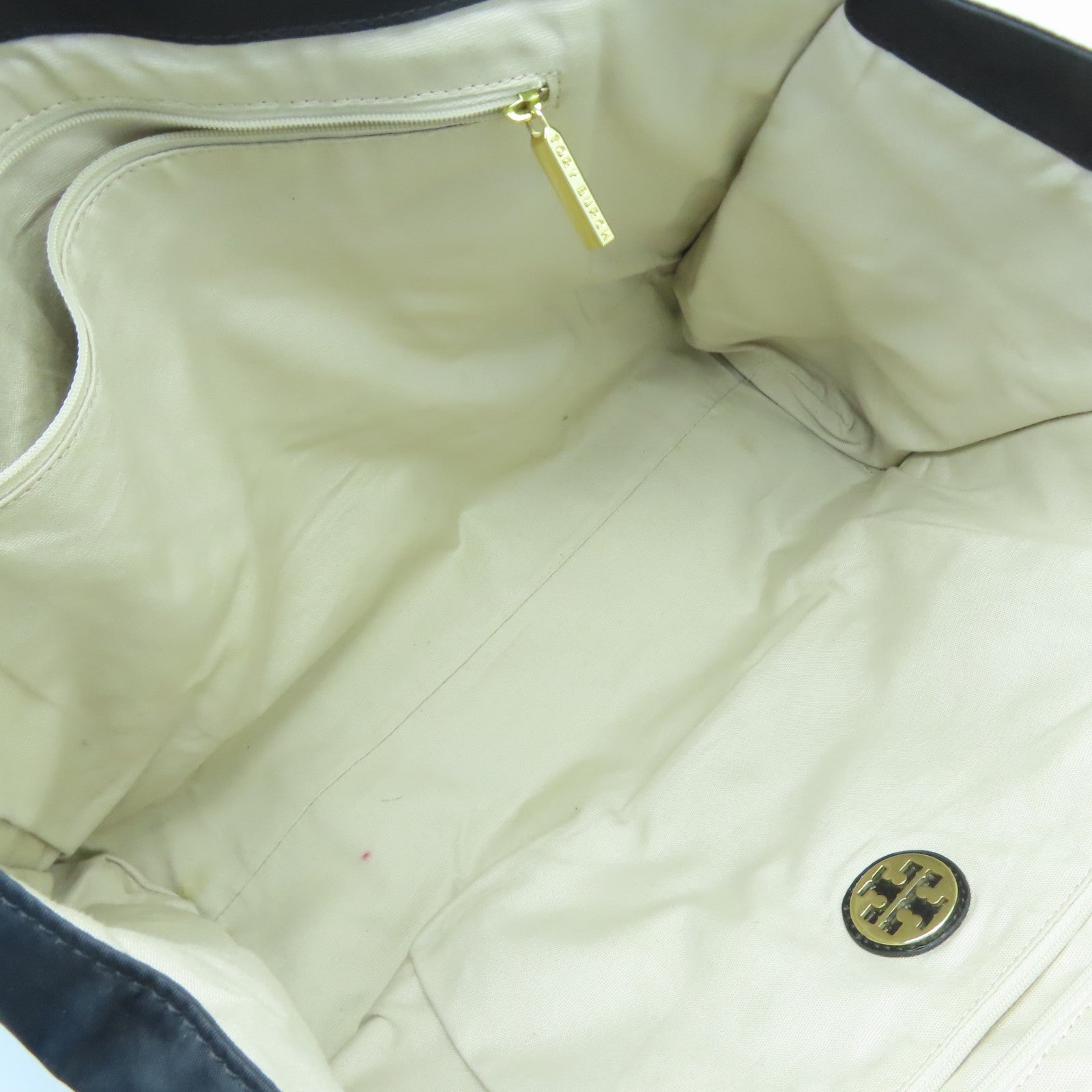 Tory Burch 【激減優惠】帆布Tote Bag金扣肩背袋黑色