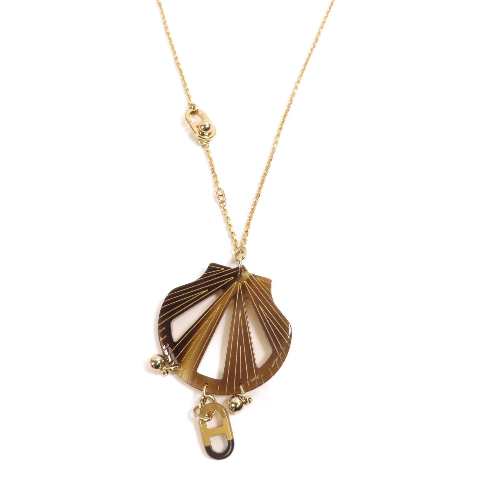 HERMES 金屬/水牛角Sur Mer Necklace項鍊