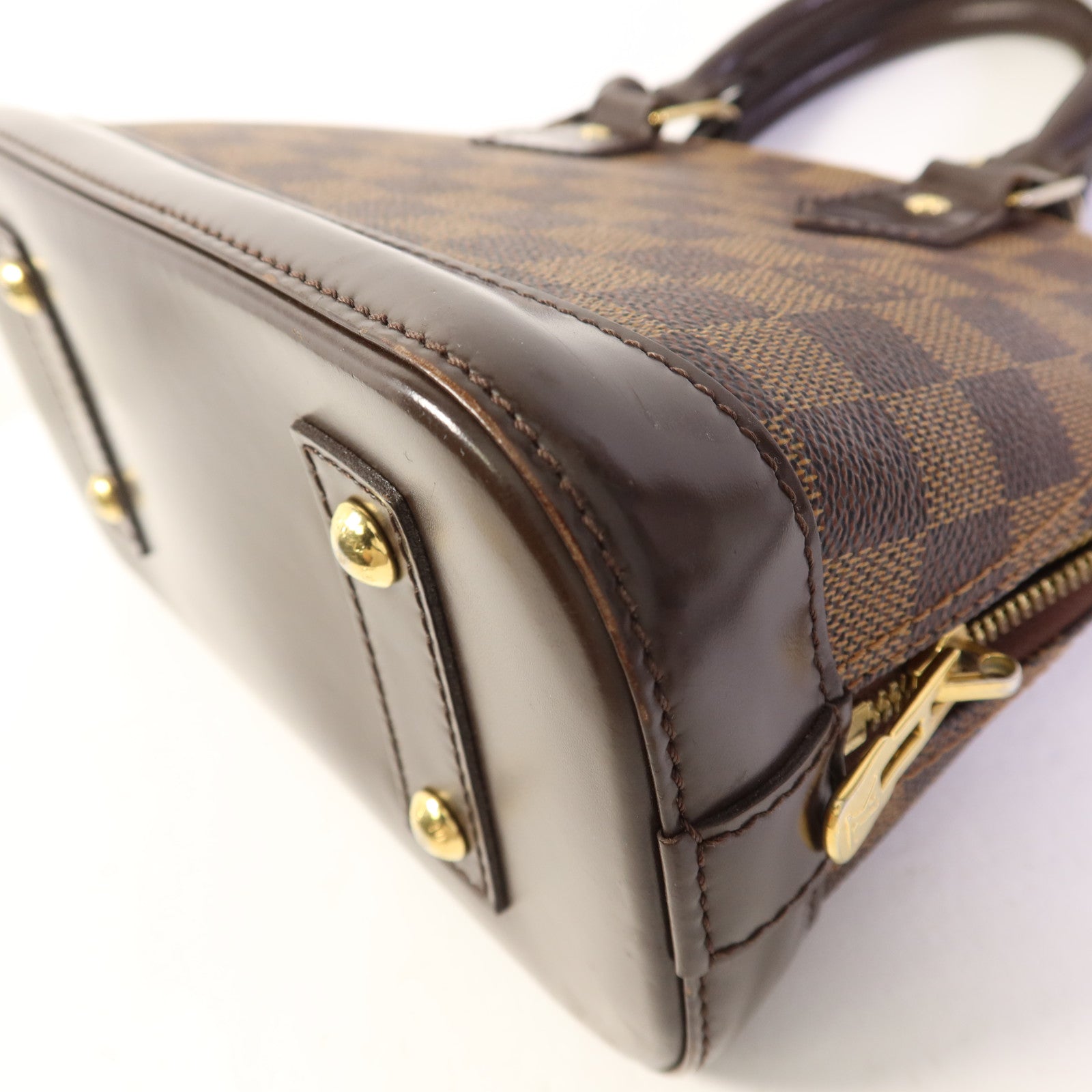 LOUIS VUITTON Damier Alma BB金扣手挽肩背兩用袋棕色