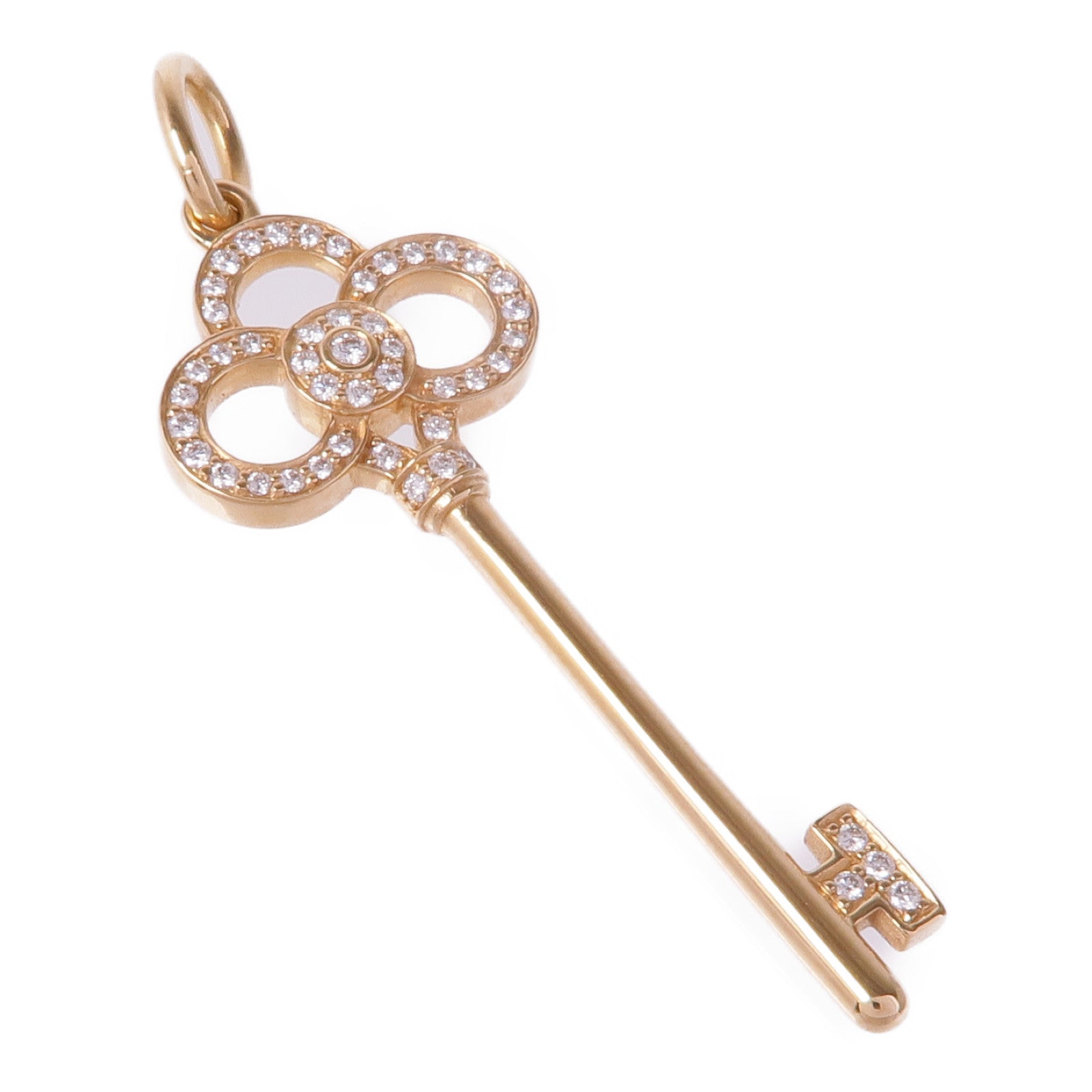 TIFFANY＆CO 18K黃金Fleur de L'skiDiamond Pendant Top鑽石吊墜