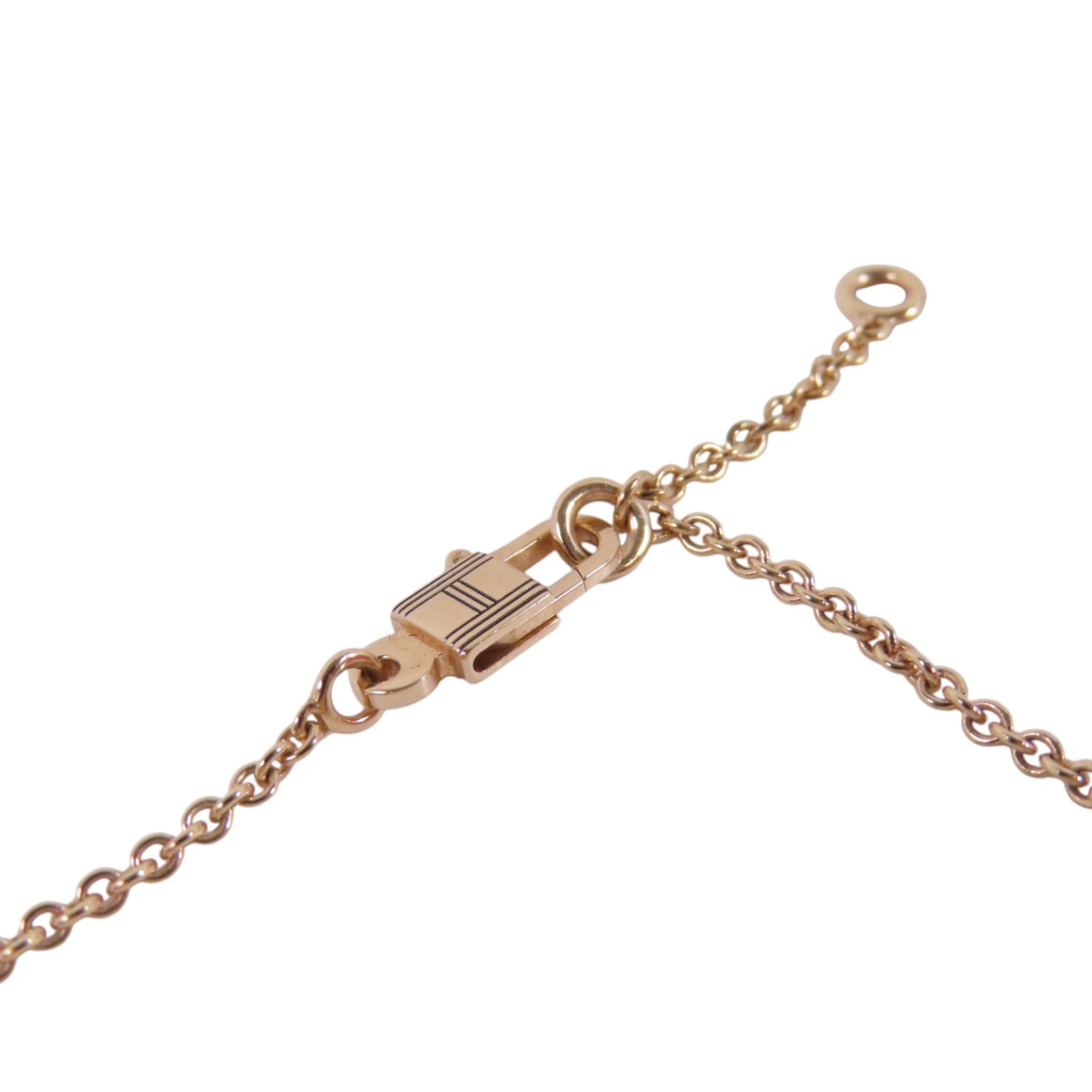 HERMES GHW Amulettes Constance Diamond Necklace 18K Rose Gold