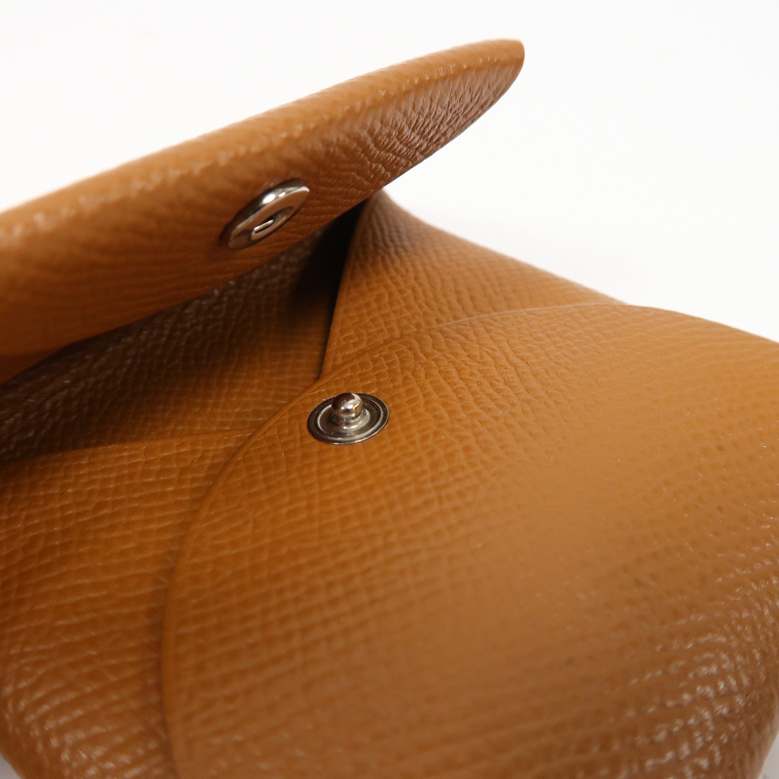 HERMES 【激減優惠】Epsom皮革Bastia Coin Case銀扣零錢包啡色