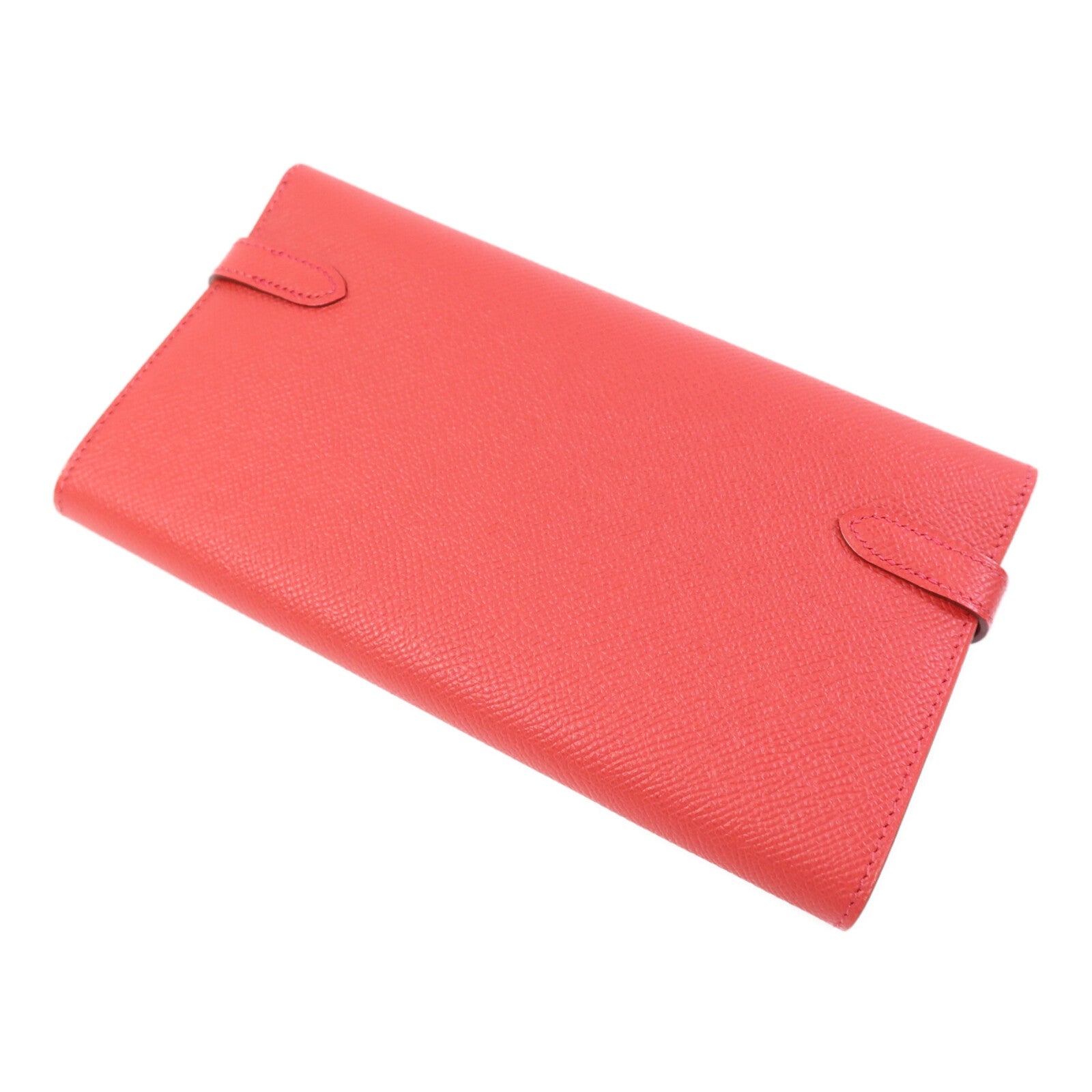HERMES 【激減優惠】Epsom皮革Kelly Long Wallet銀扣長錢包Bougainvillea