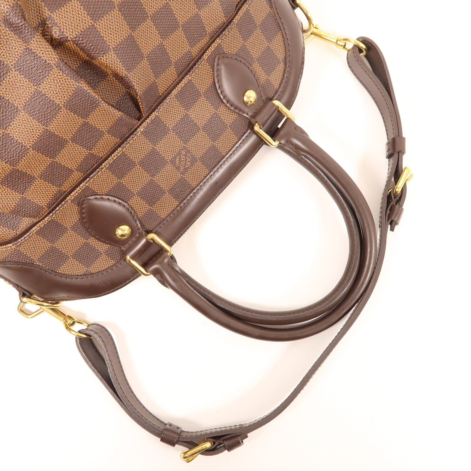LOUIS VUITTON Damier Trevi PM金扣手挽肩背兩用袋