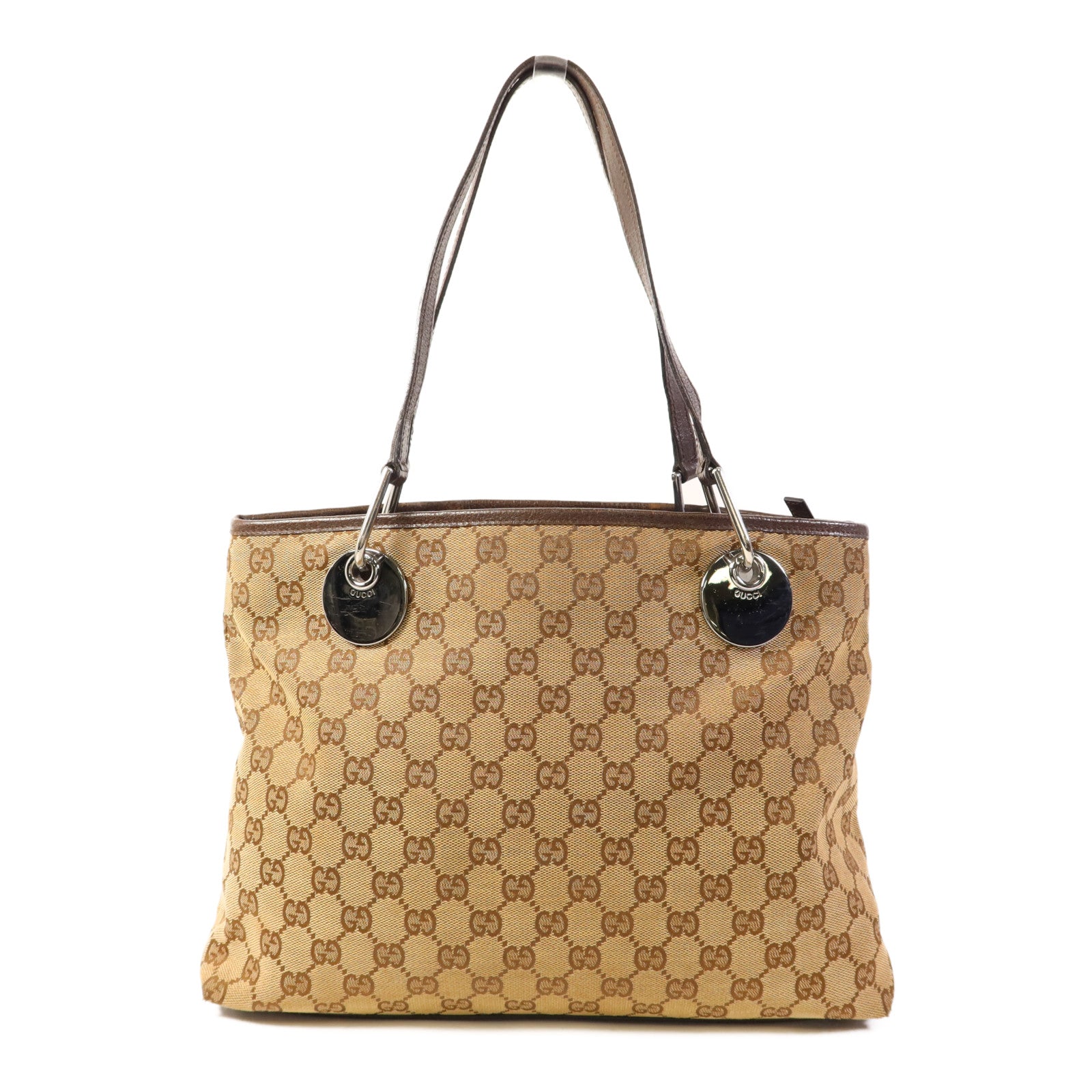 GUCCI 【激減優惠】帆布Shoulder Bag銀扣肩背袋