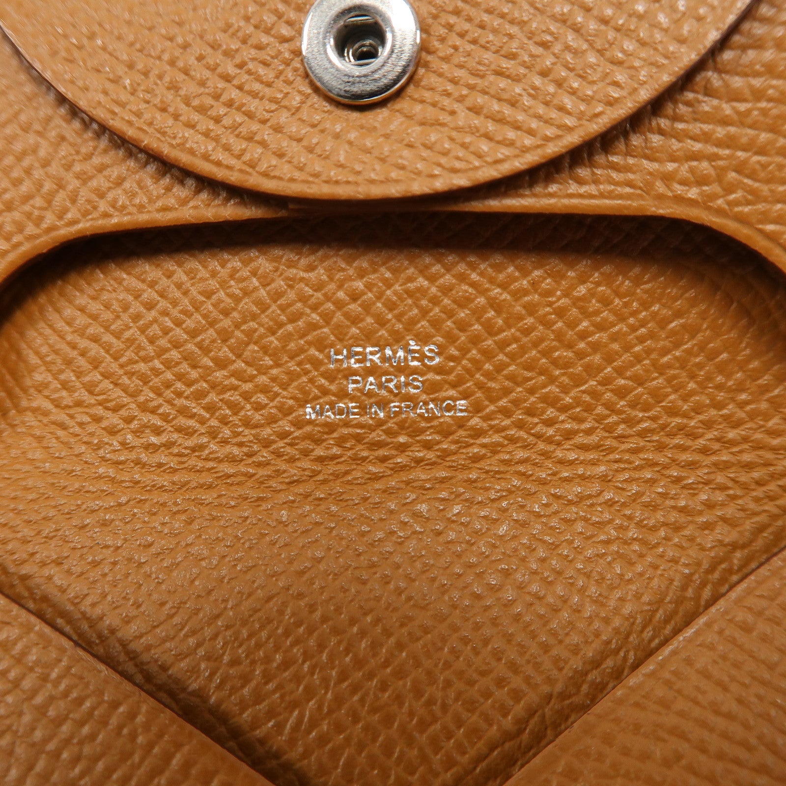HERMES 【激減優惠】Epsom皮革Bastia Coin Case銀扣零錢包啡色