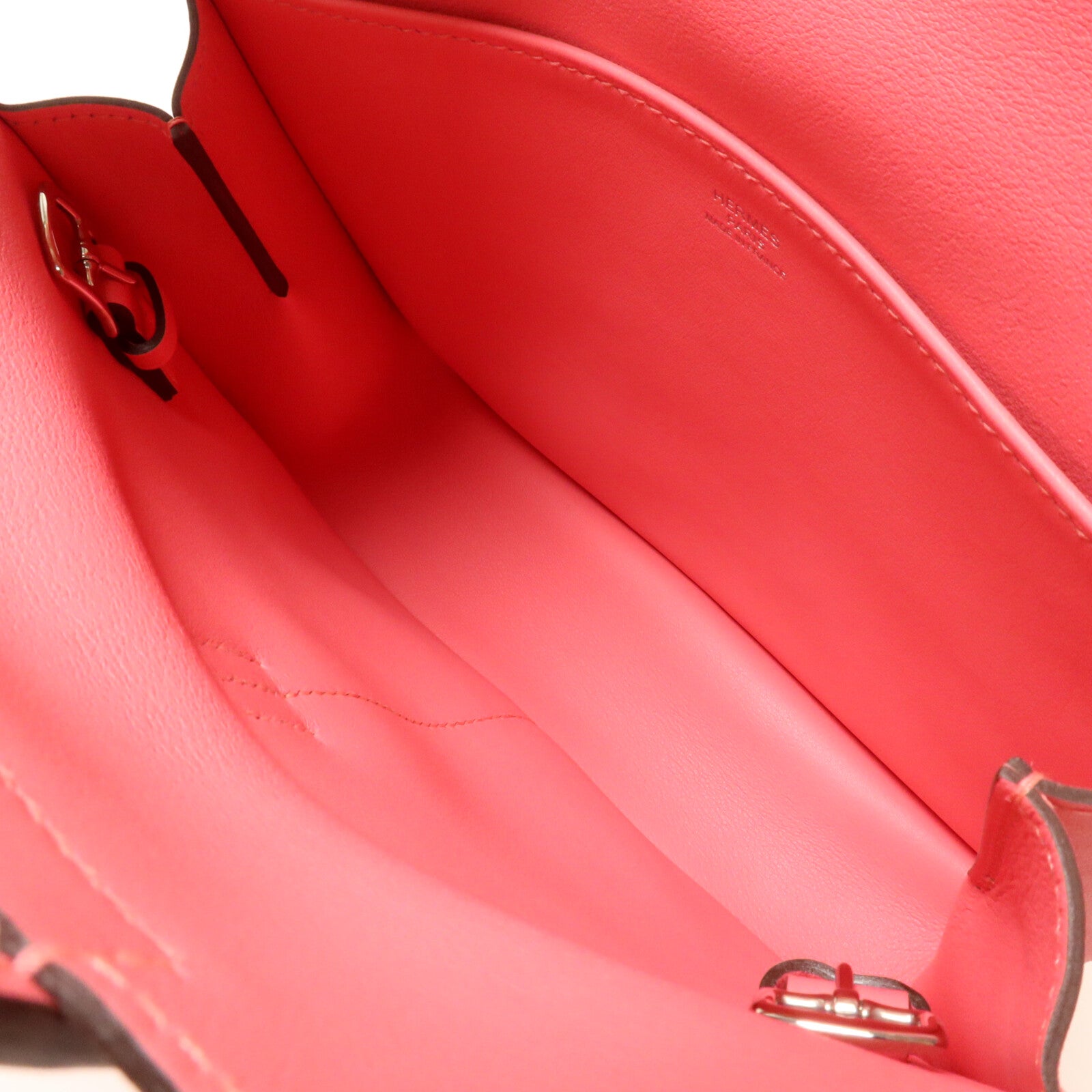HERMES Swift皮革Mini Halzan手挽肩背兩用袋Rose Azalee